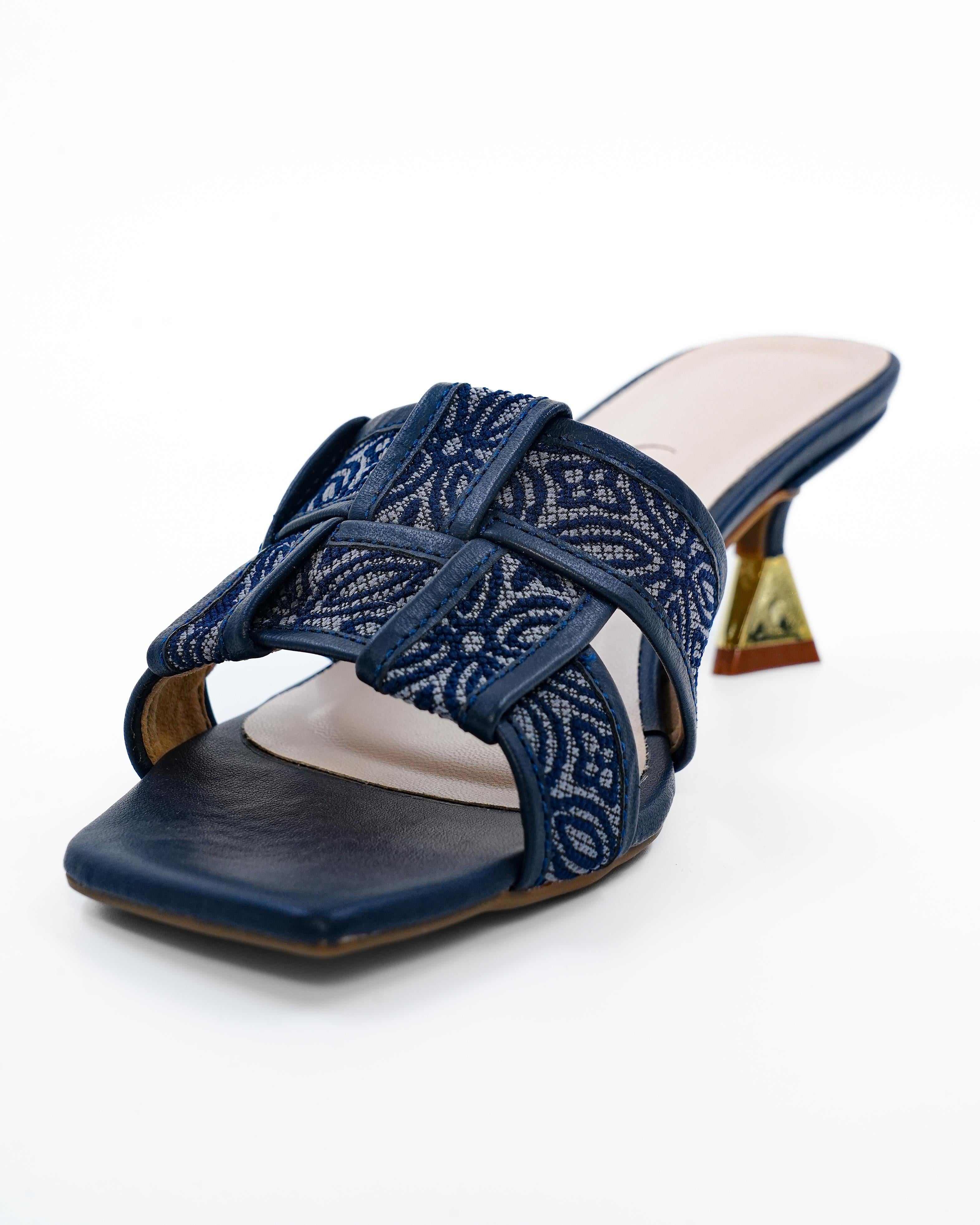Printed Cutout Kitten Heel