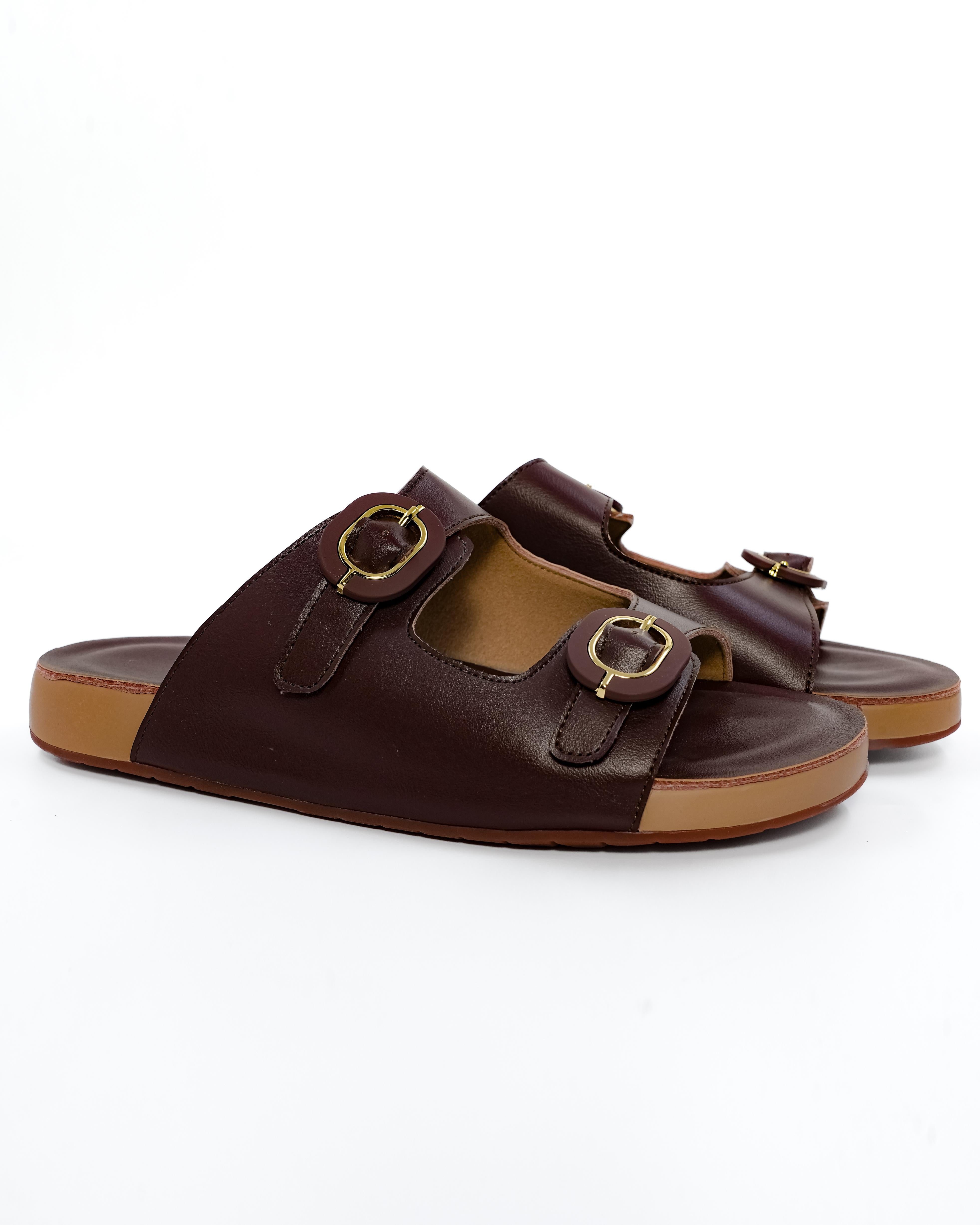 Oval Buckle Detail Sandals