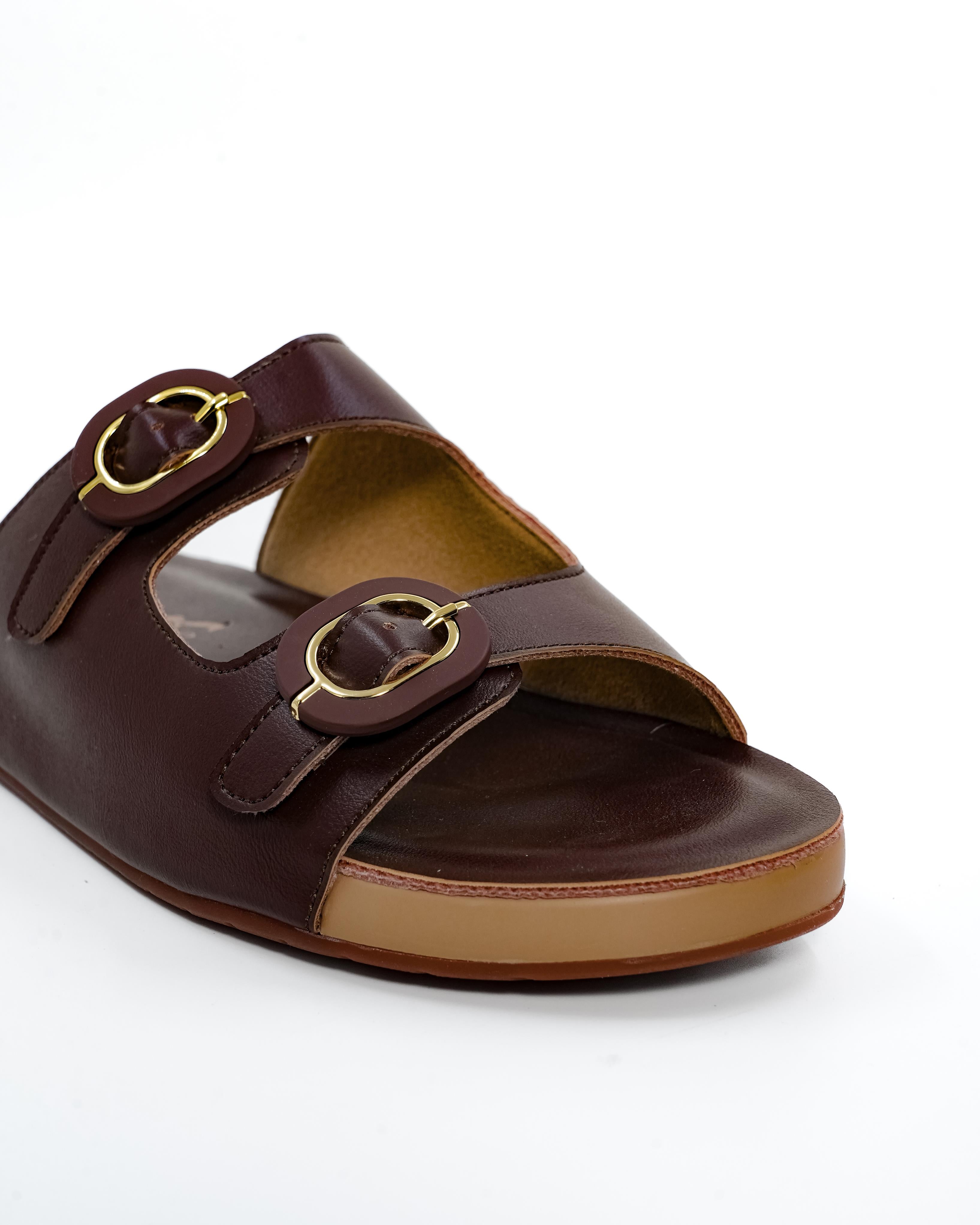 Oval Buckle Detail Sandals