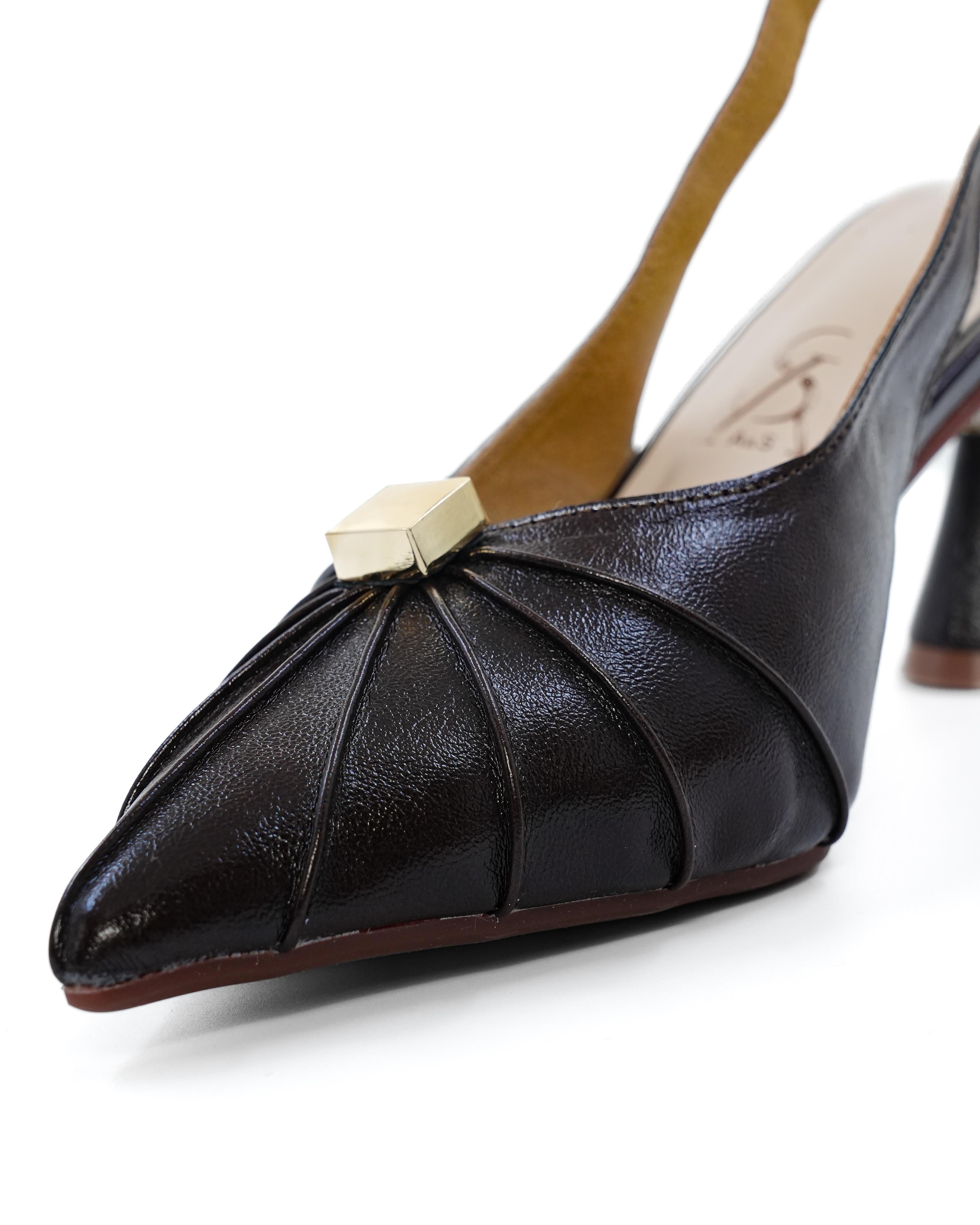 Pleated Golden Detail Heels