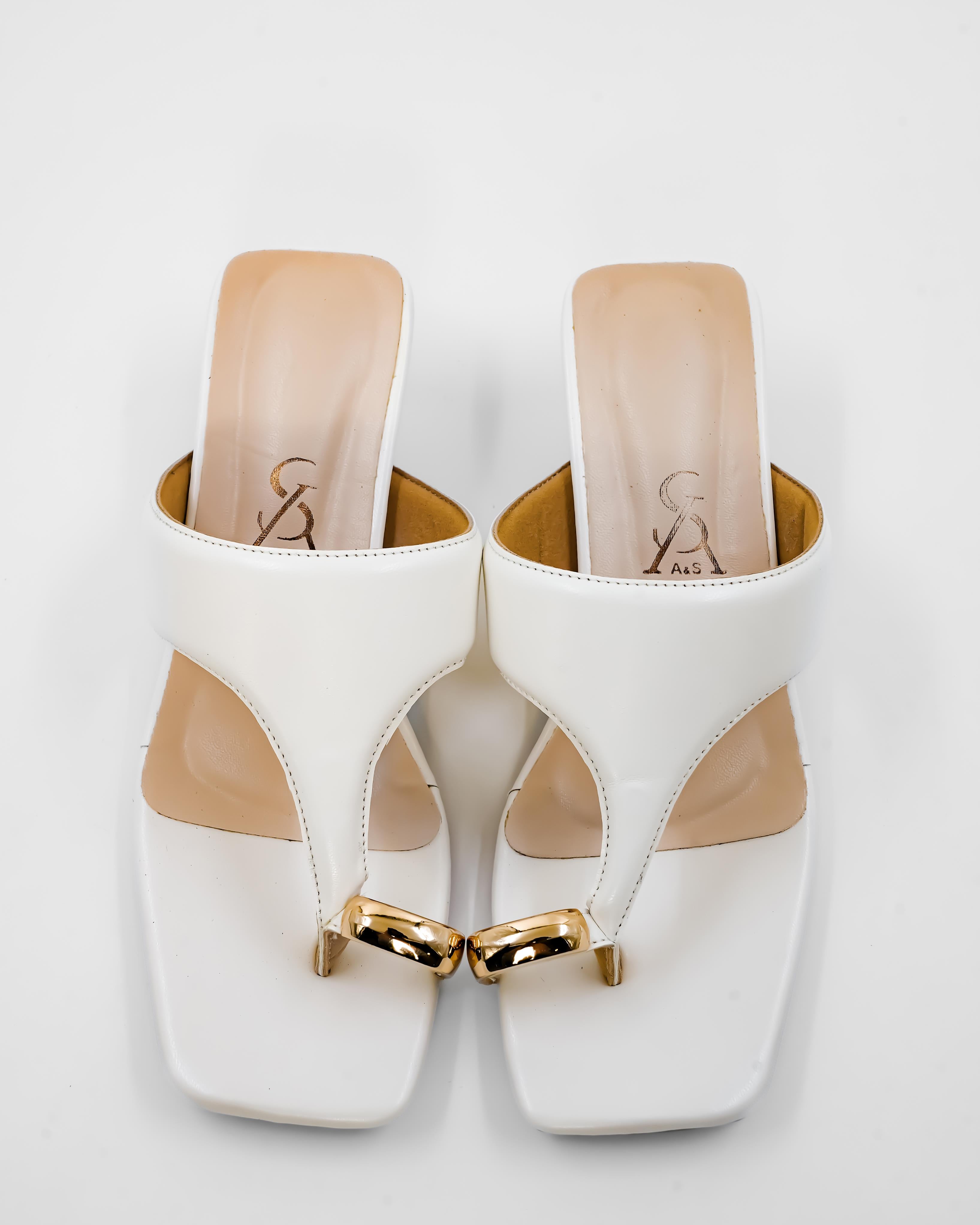 One Toe Detail Kitten Heel
