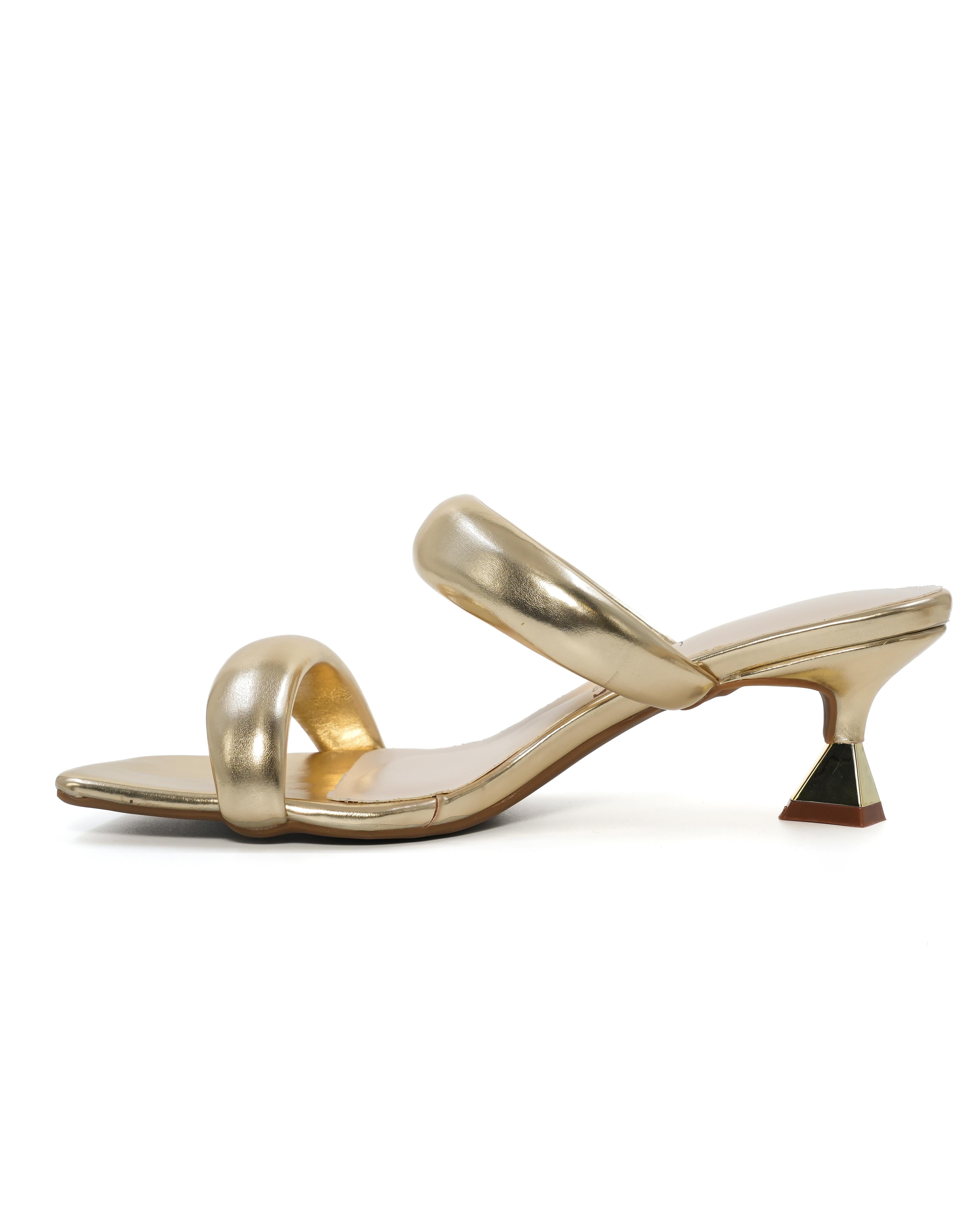 Metallic kitten heels