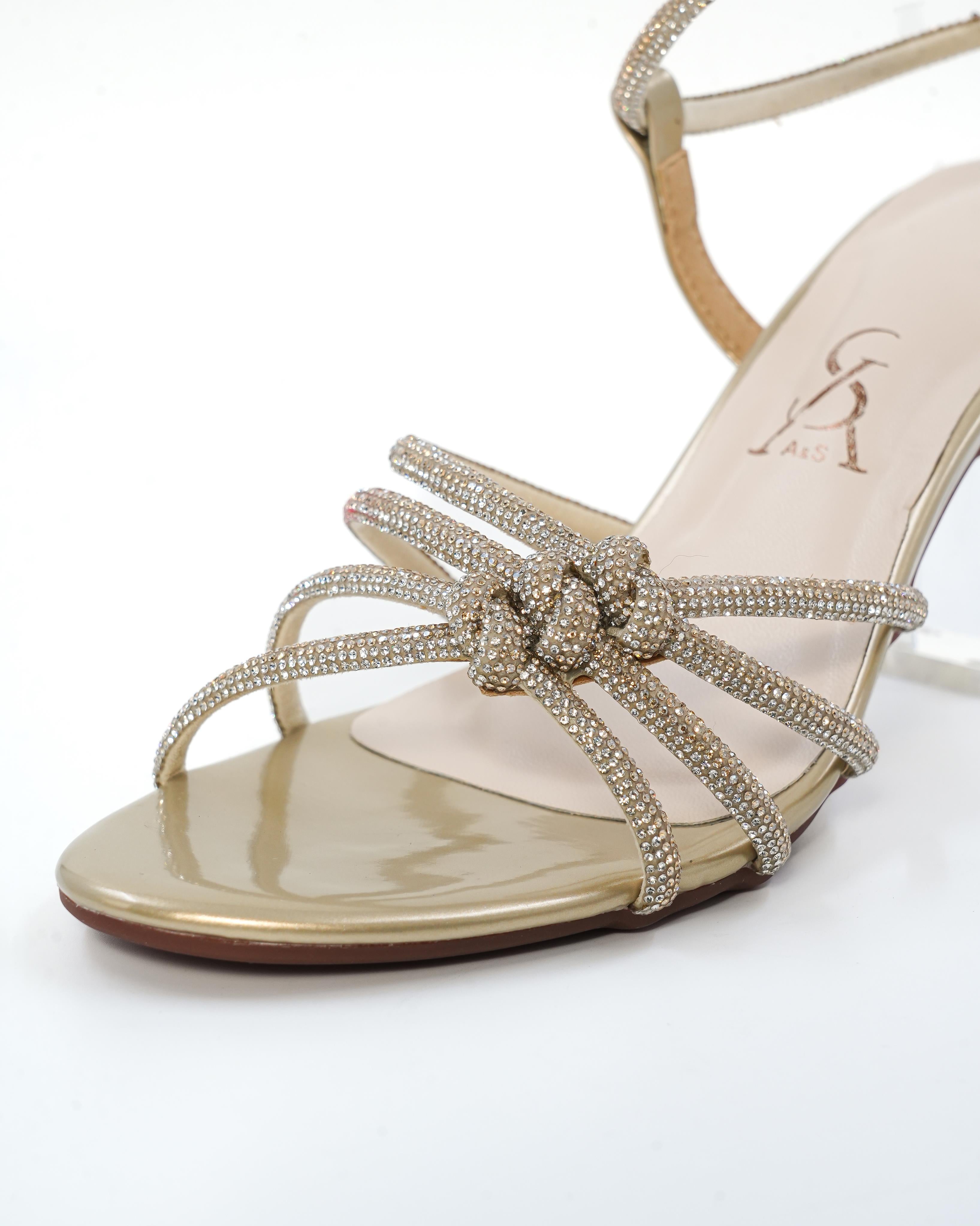 Embellished Strappy Block Heels
