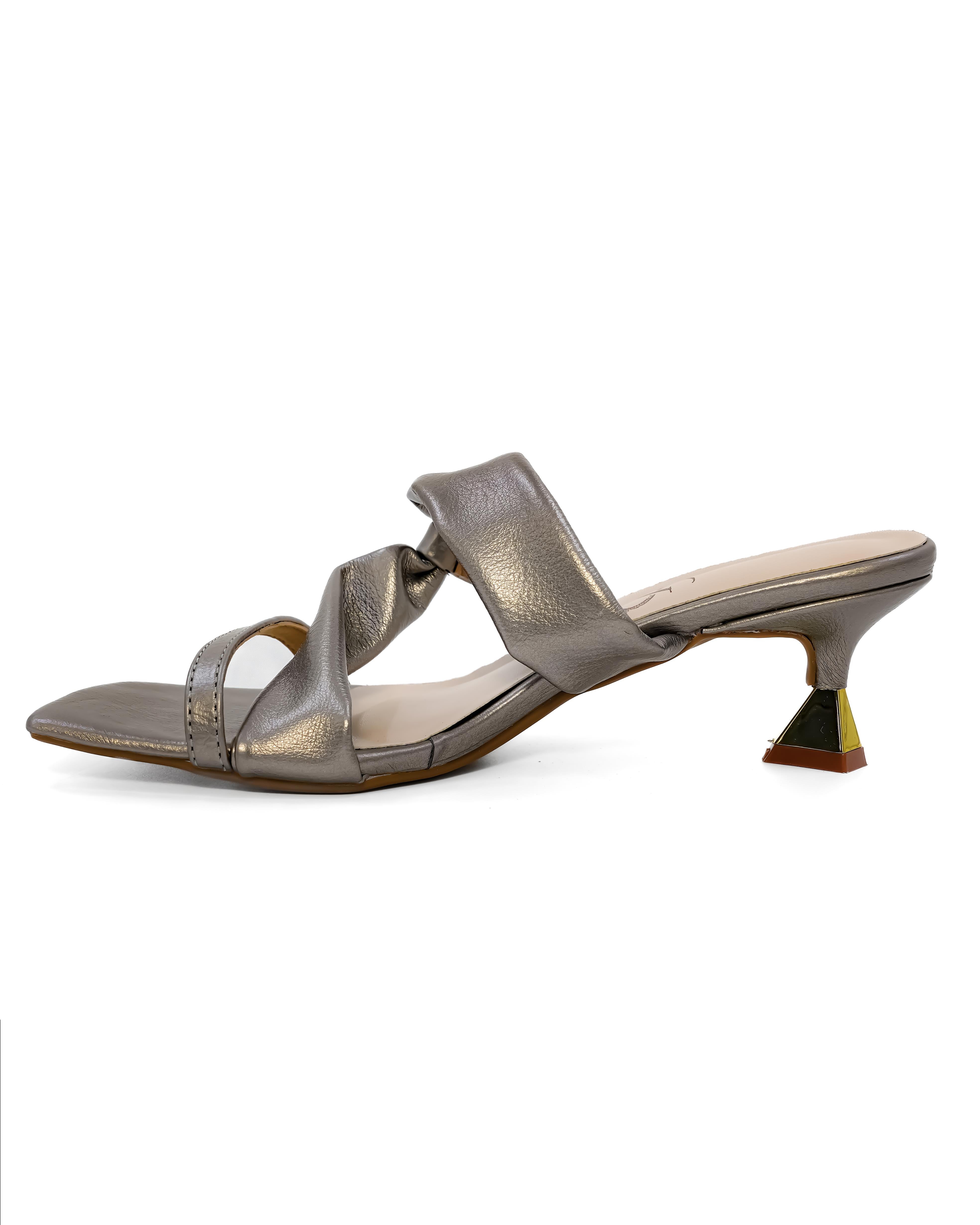 Knotted Strap Detail Kitten Heels