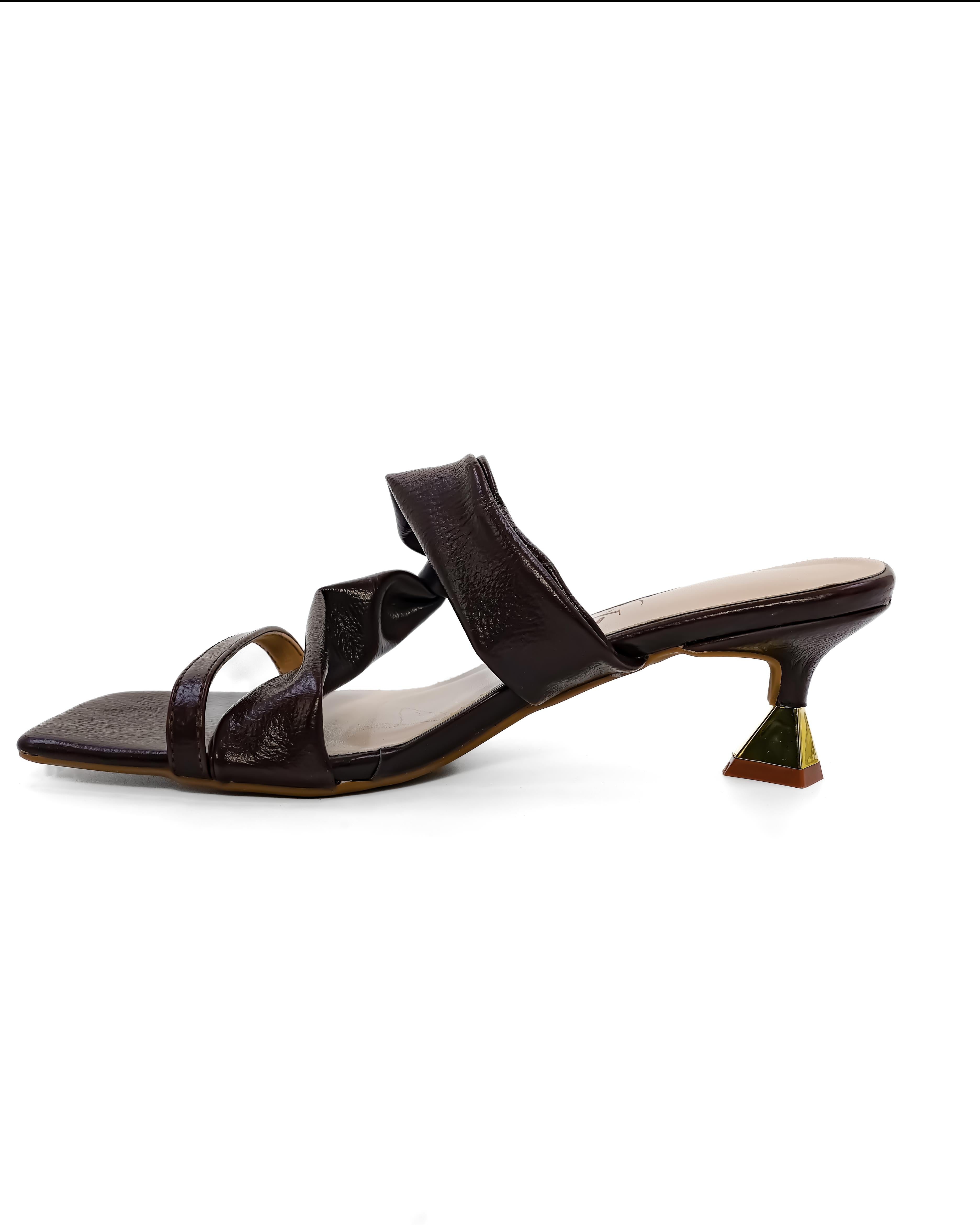 Knotted Strap Detail Kitten Heels