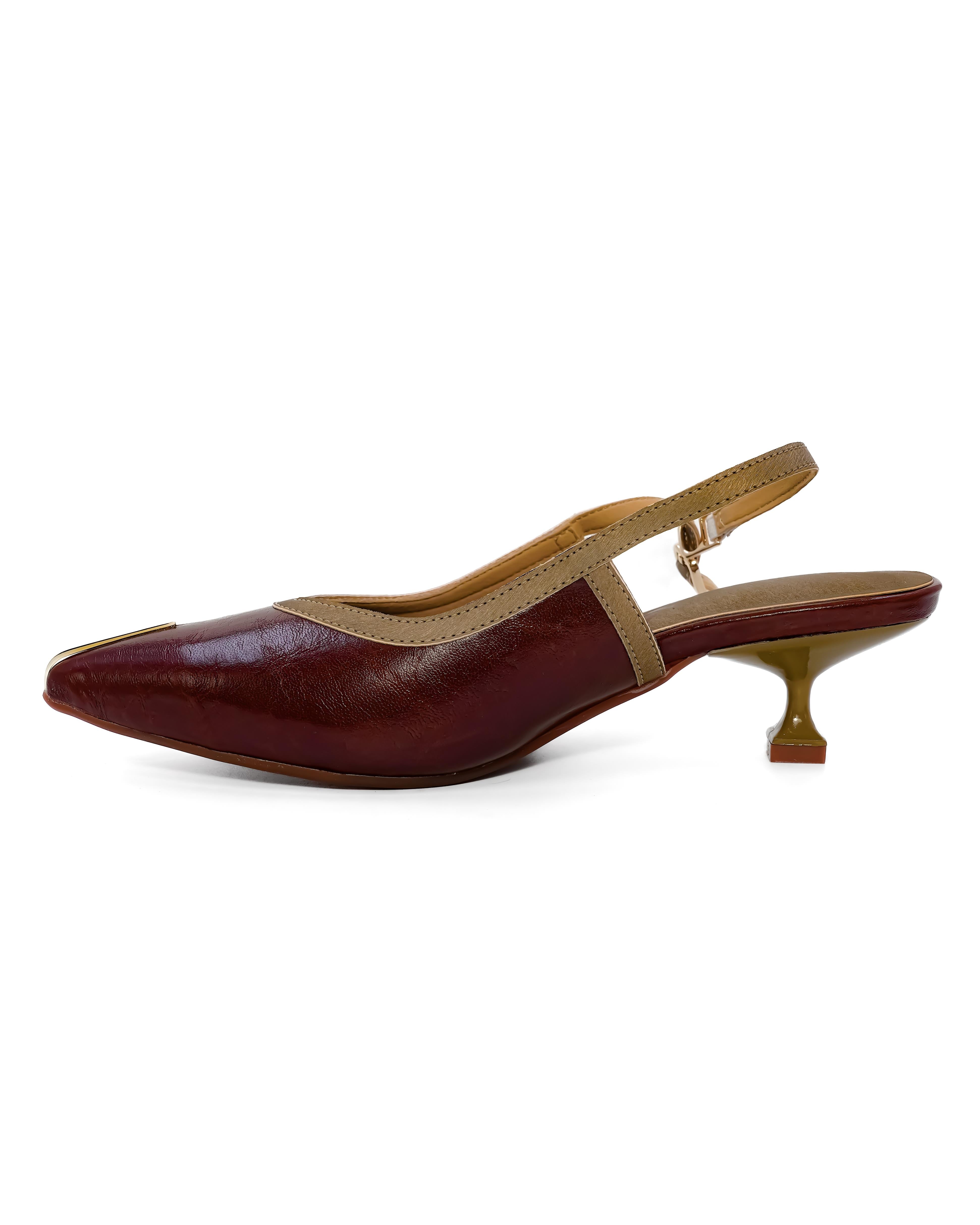 Pointed Toe Detail Kitten Heels