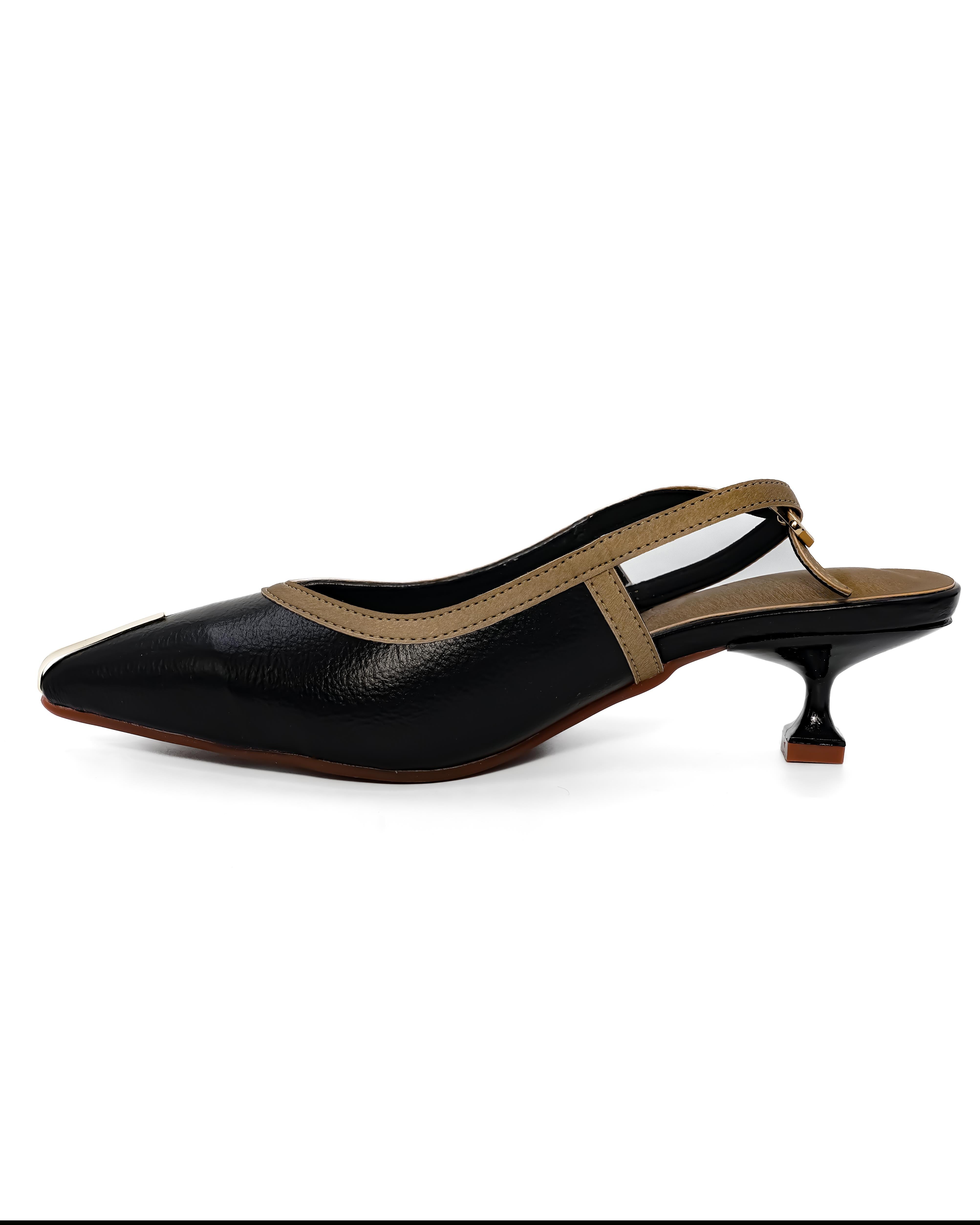Pointed Toe Detail Kitten Heels