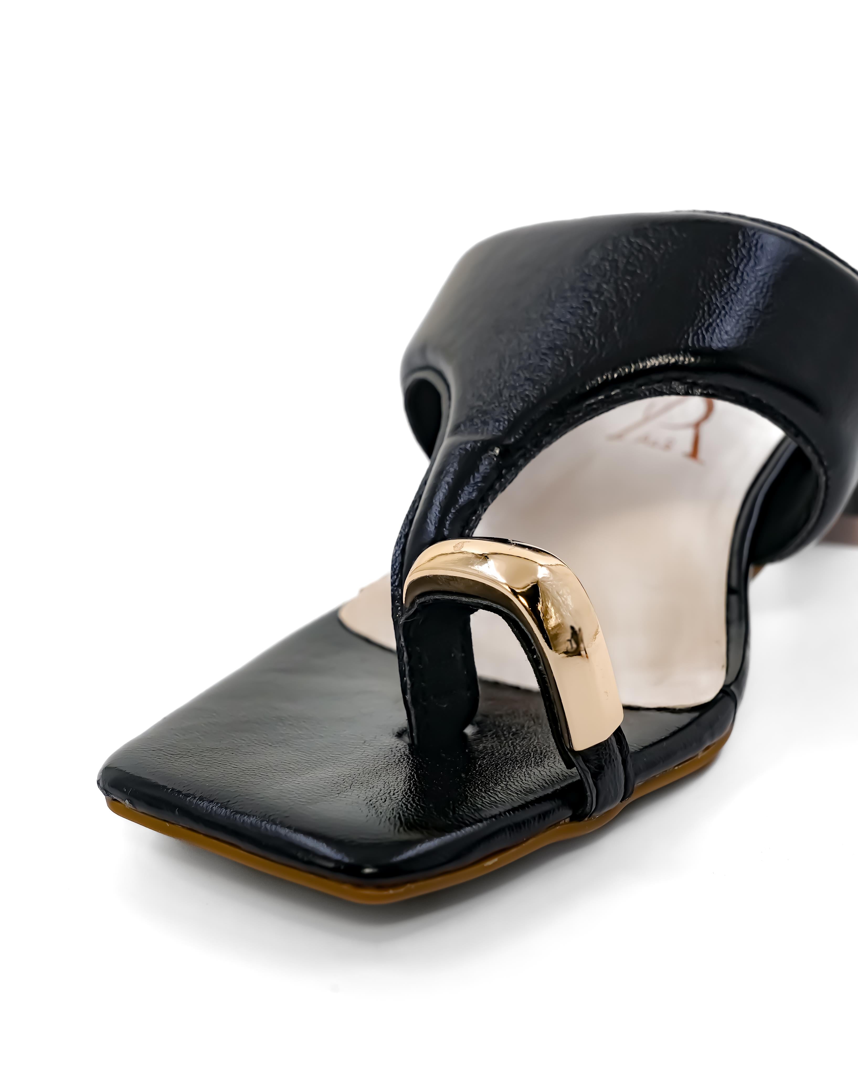 One Toe Detail Kitten Heel