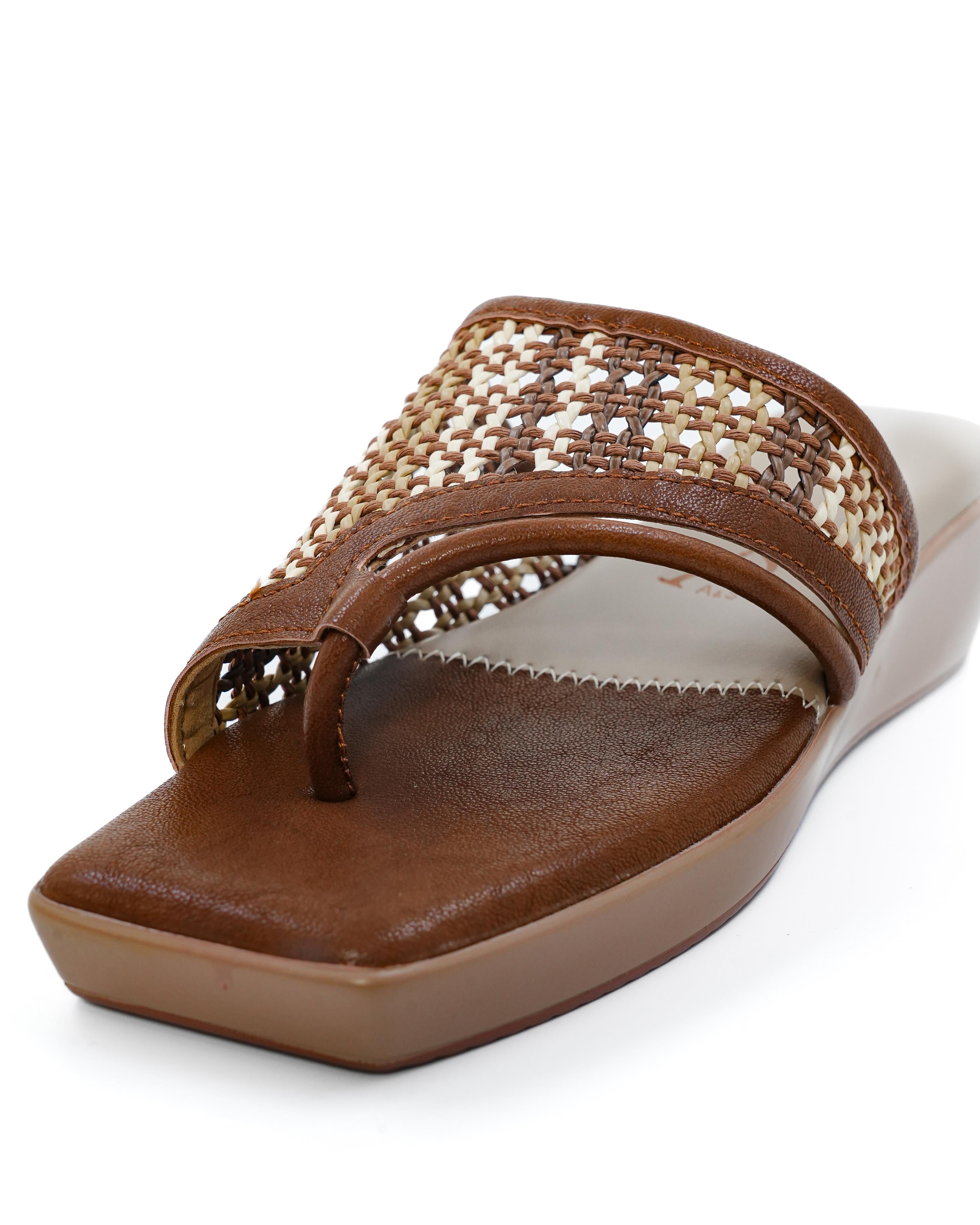 Woven Thread Detail Wedges