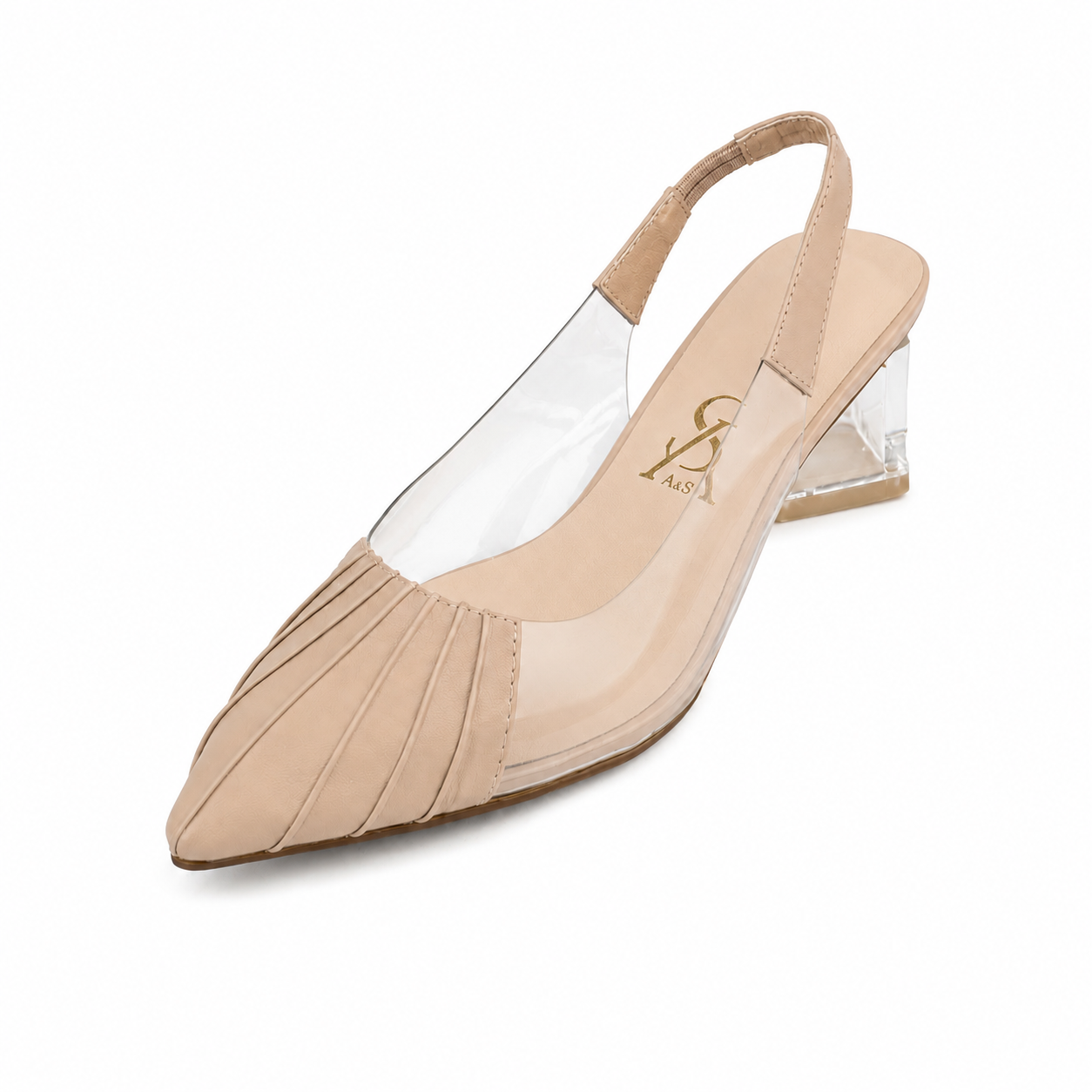 CRINKLED TOE LOW SLINGBACKS