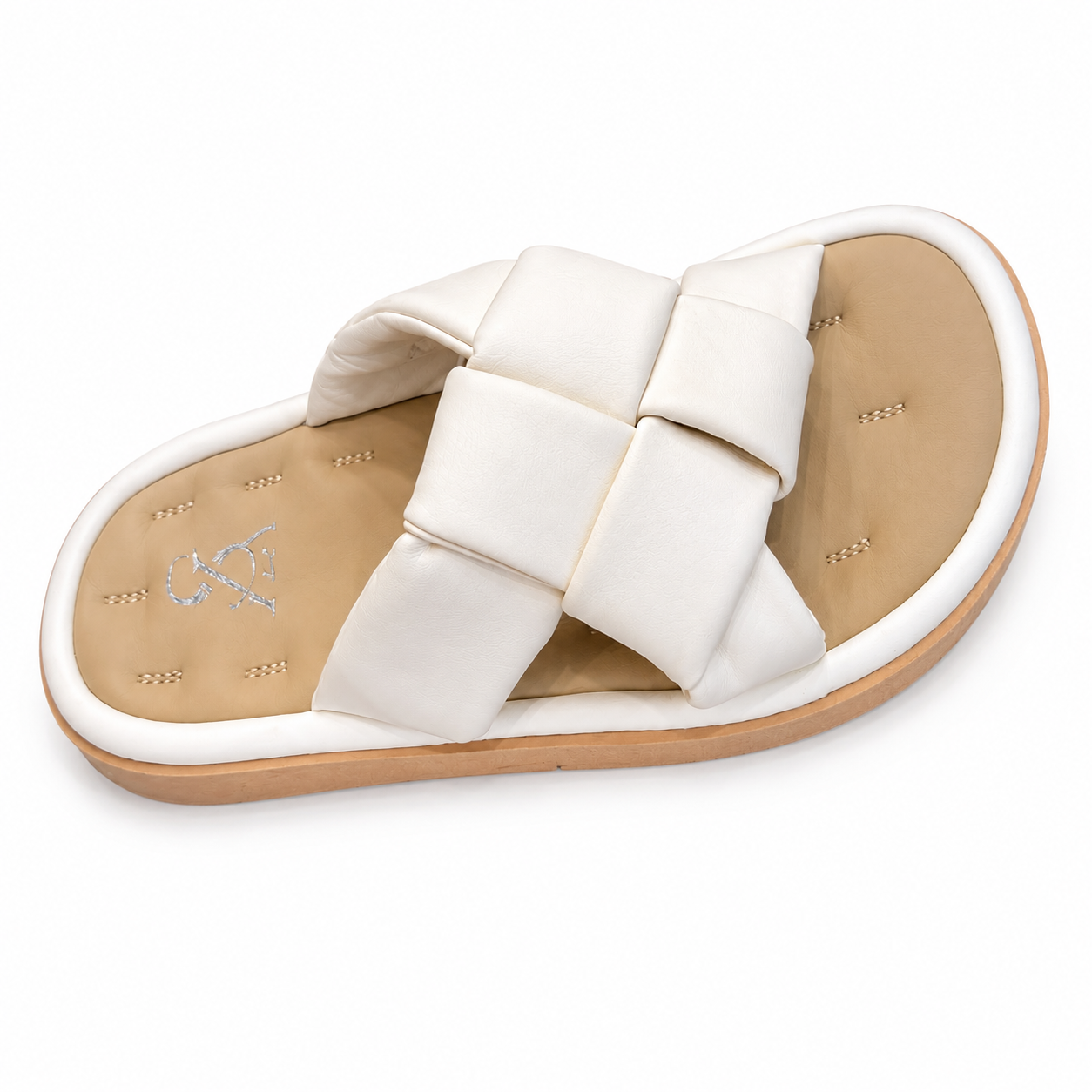 Pleated cushioned sandals