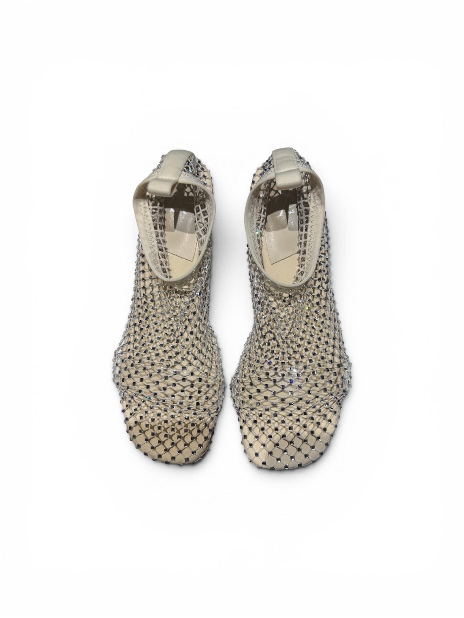 Mesh studded kitten heels