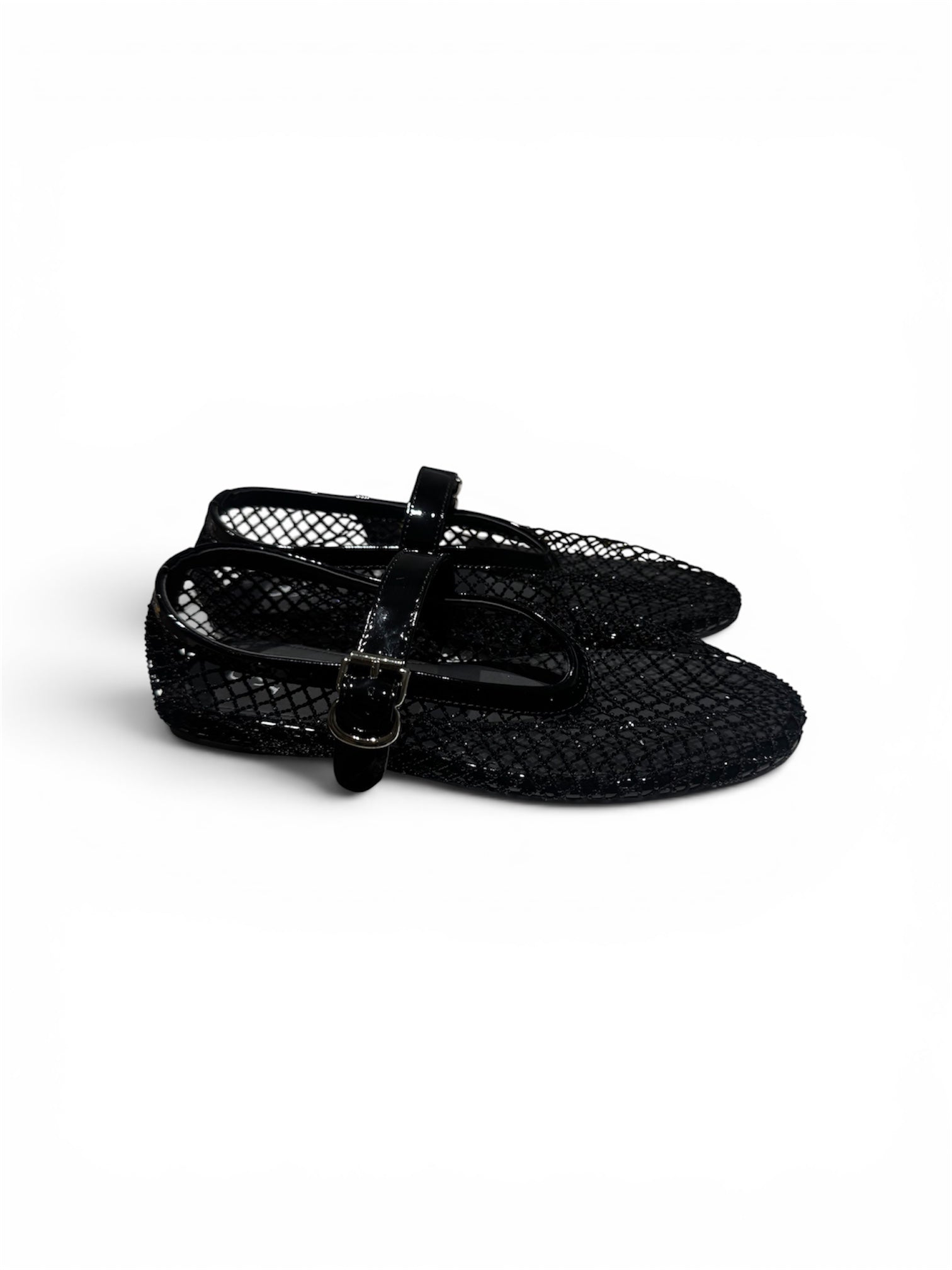 Mesh studded stap detail ballerinas
