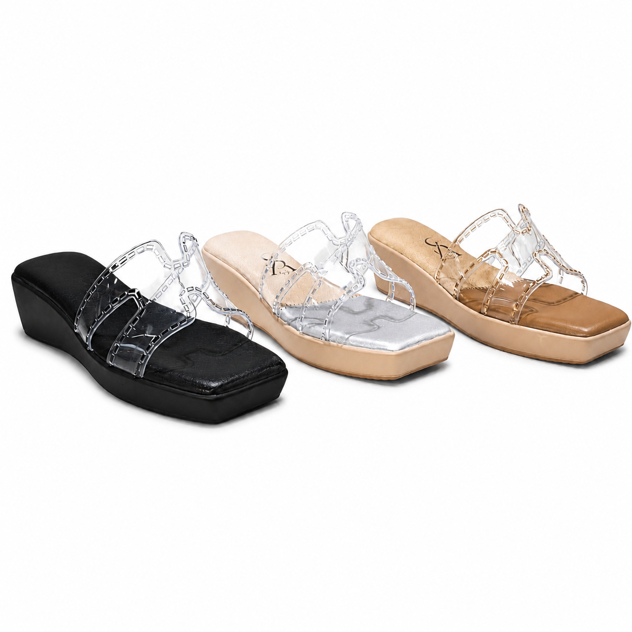 Vinyl cutout embellished wedges