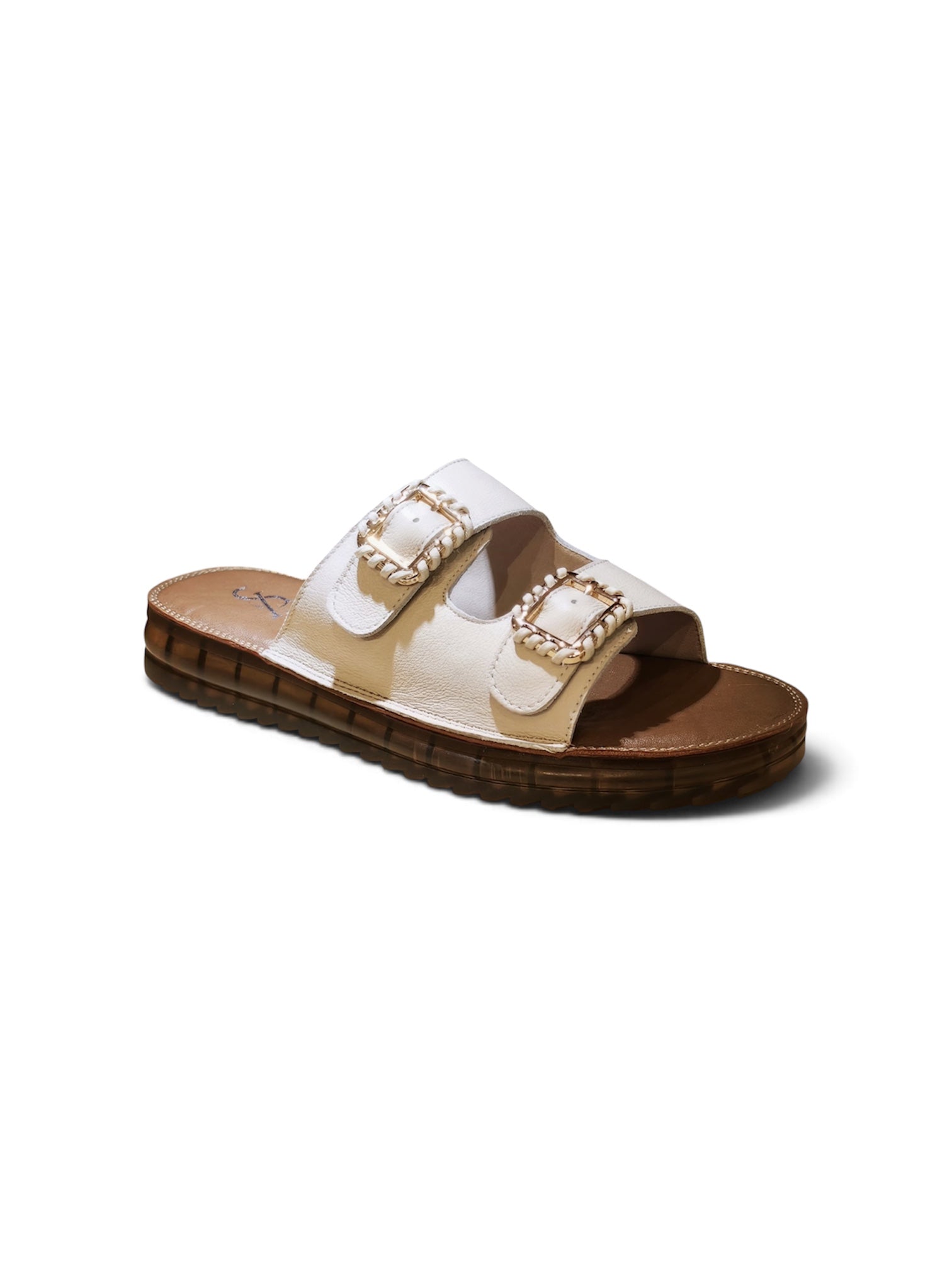Double strap buckled cushioned flats