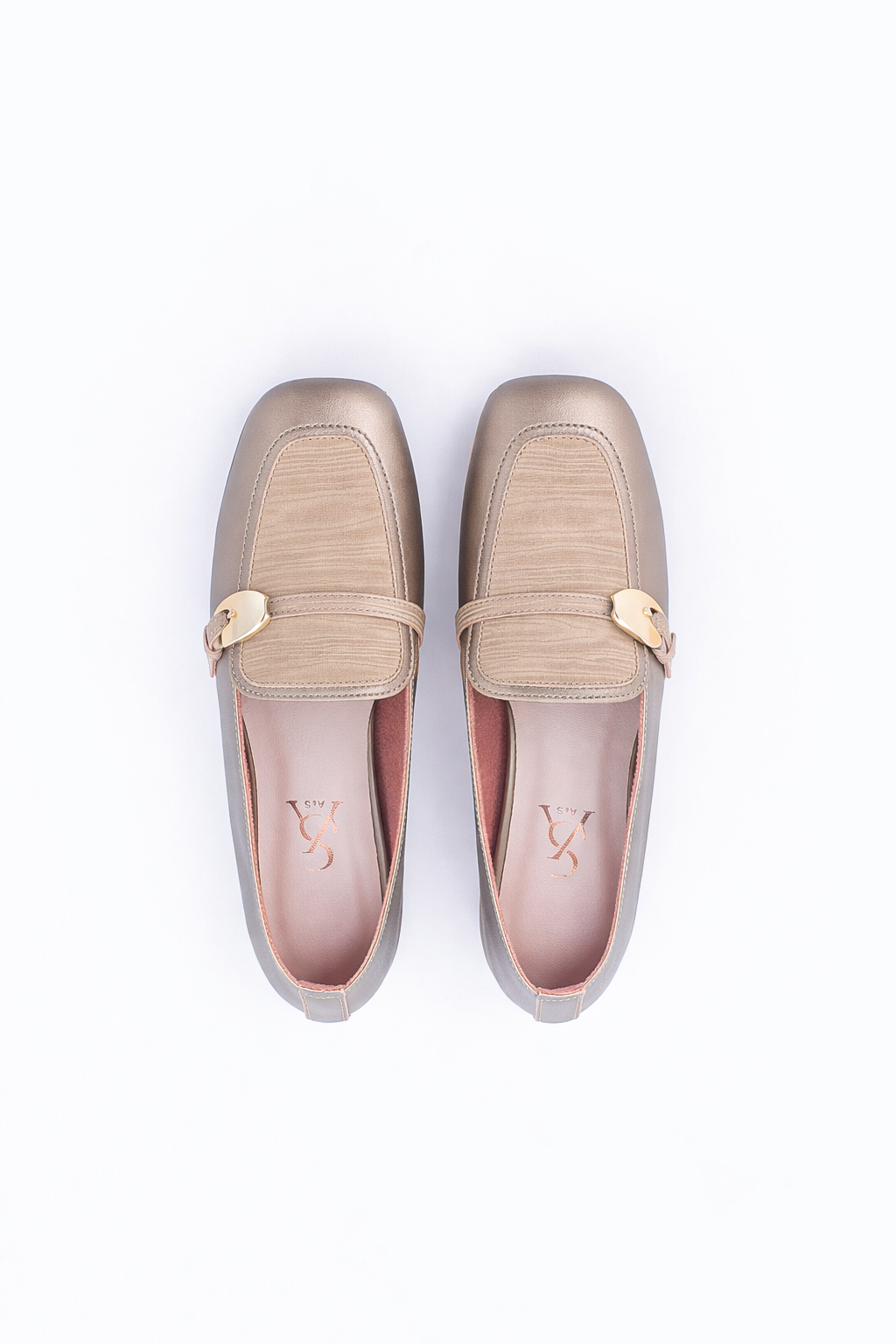 Sculpted Metal detail stap Ballerinas