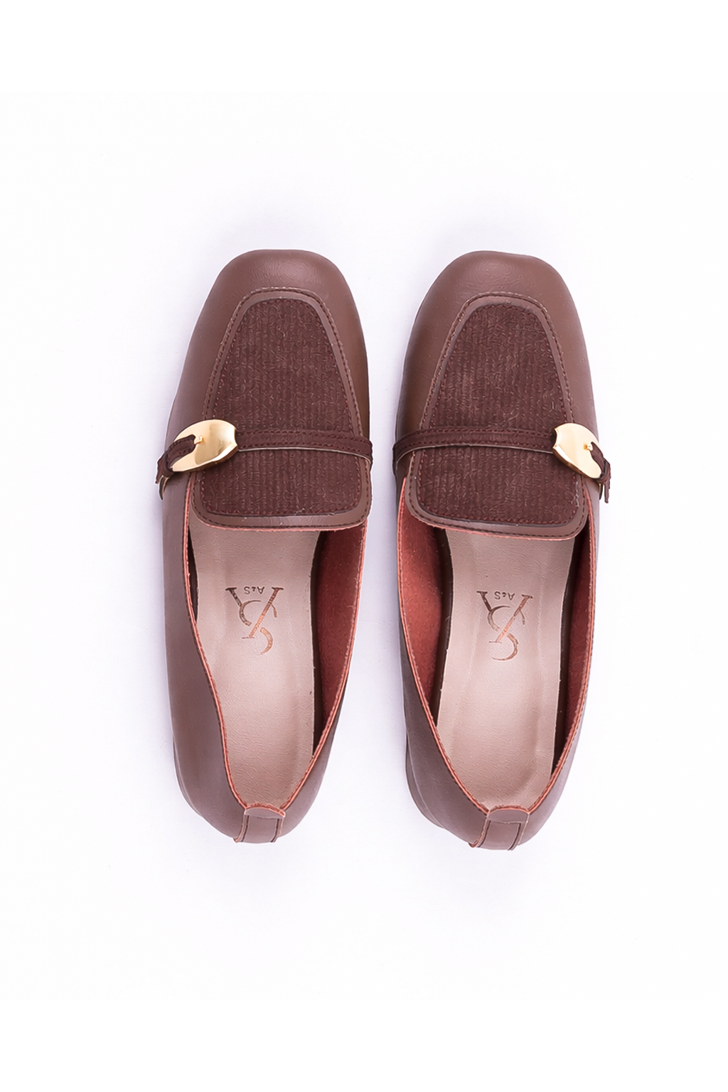 Sculpted Metal detail stap Ballerinas