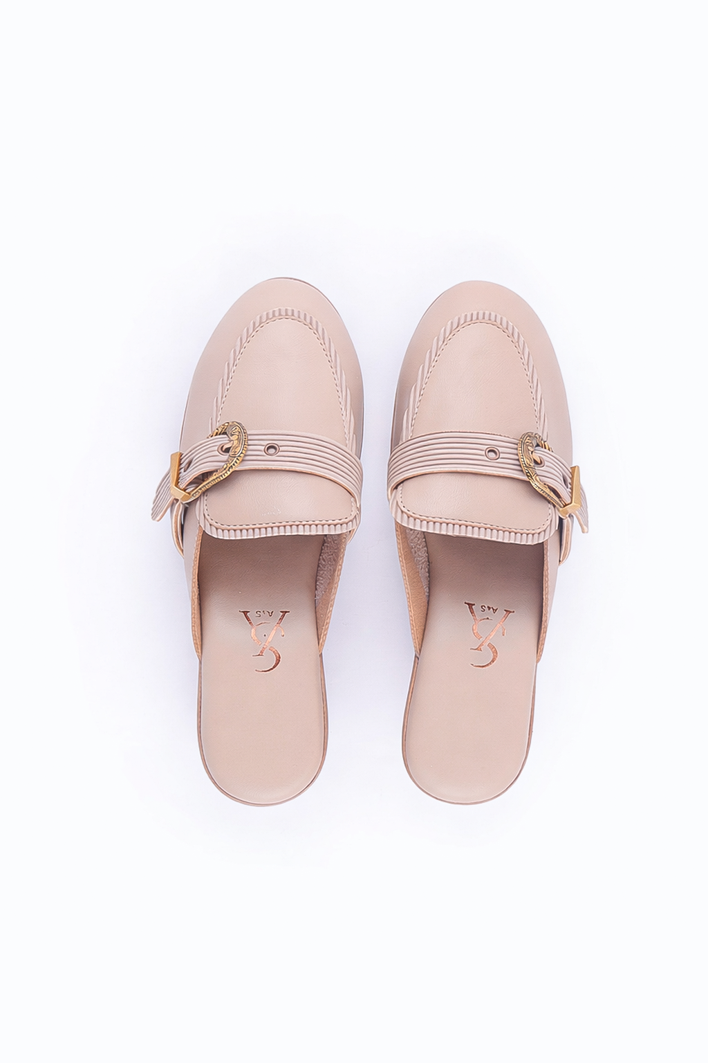 Antiqule buckle detail high platform mules