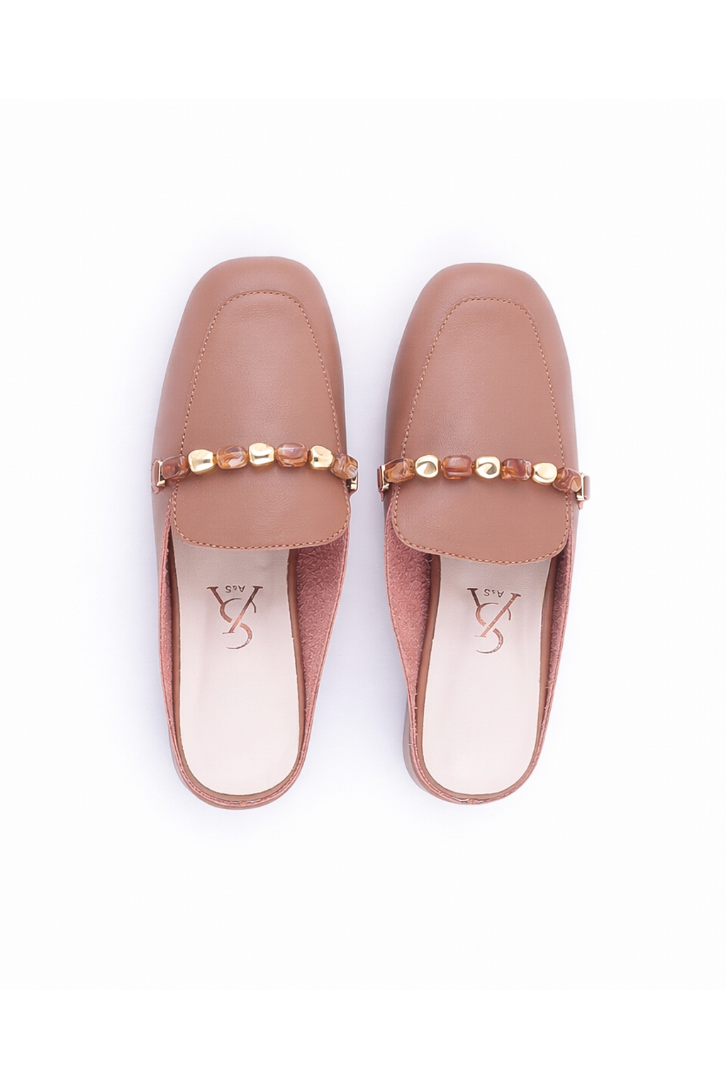 Beaded strap detail mules