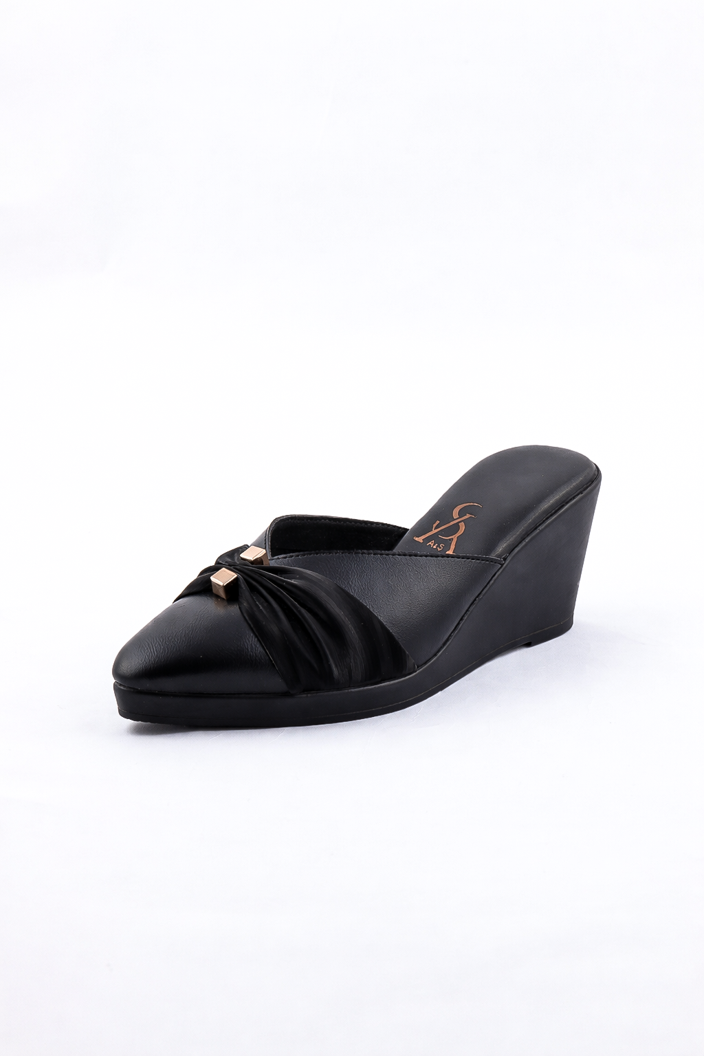 Pleated Detail High Platform Wedges