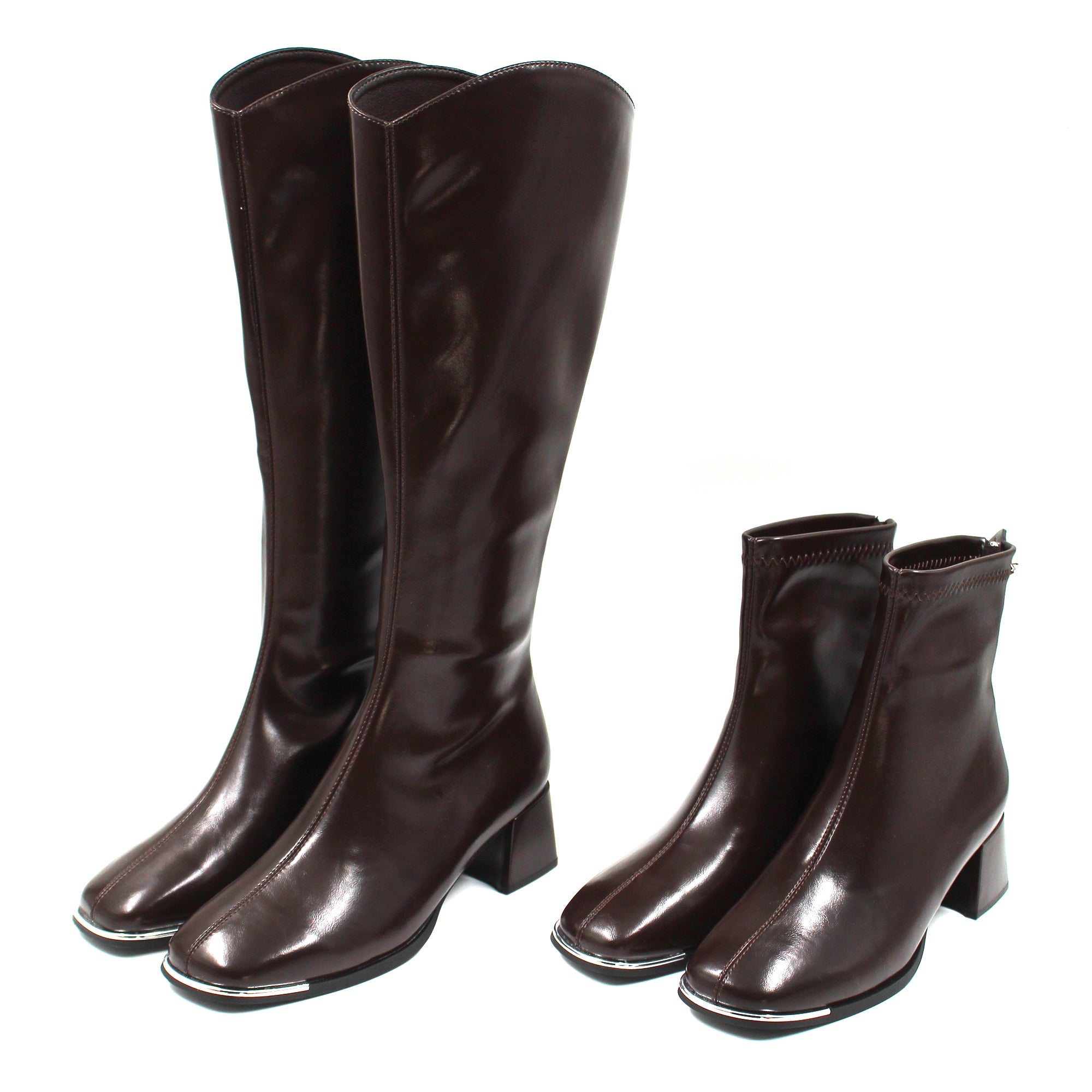 Metallic detailed long boots
