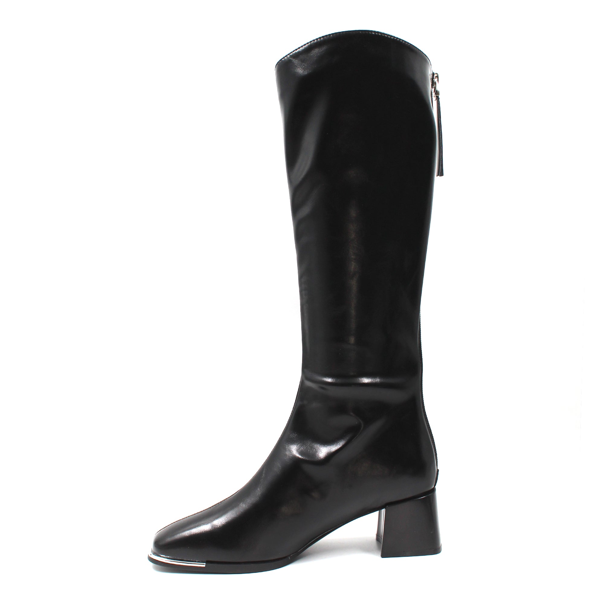 Metallic detailed long boots