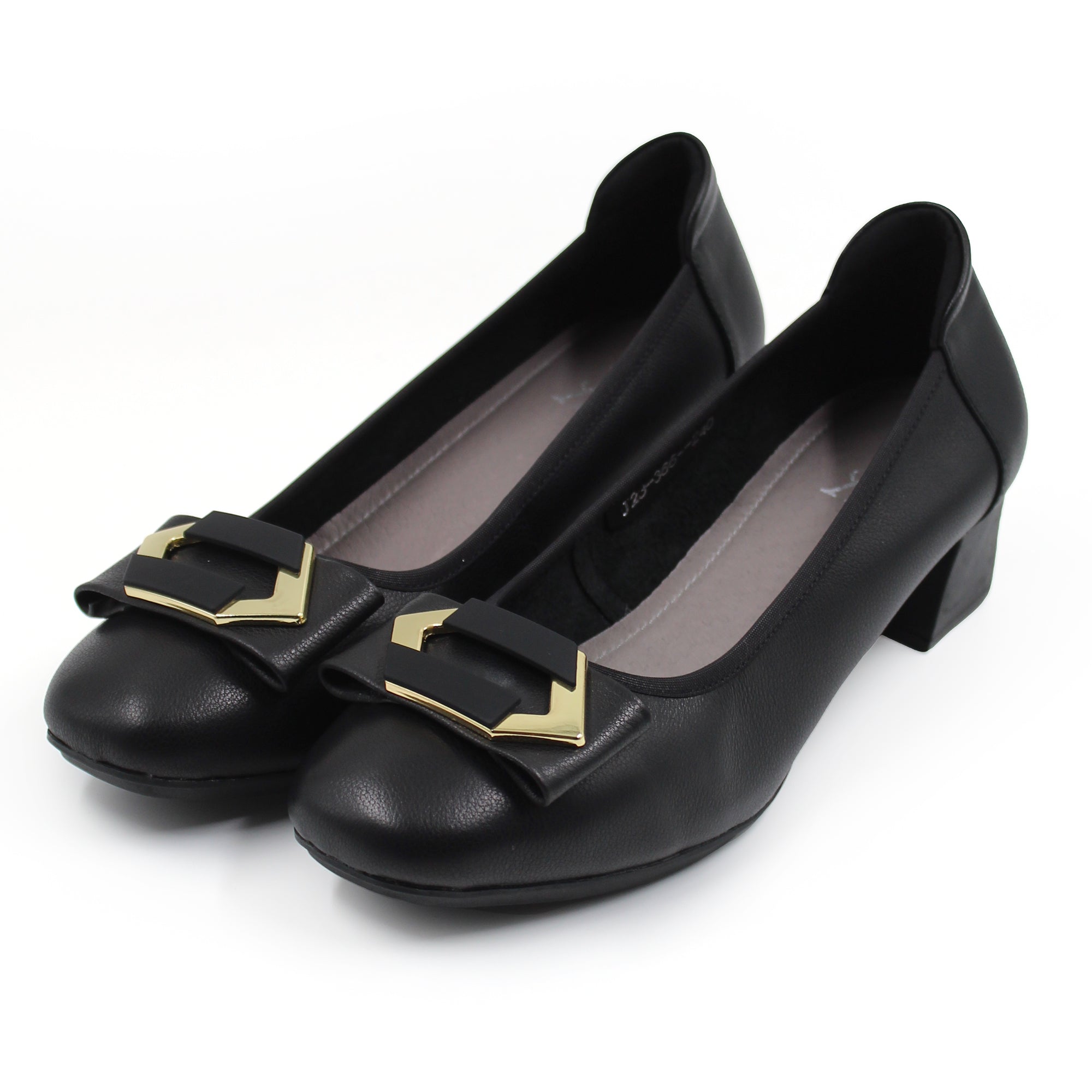 Overlap Pointed Buckle Heel Loafers
