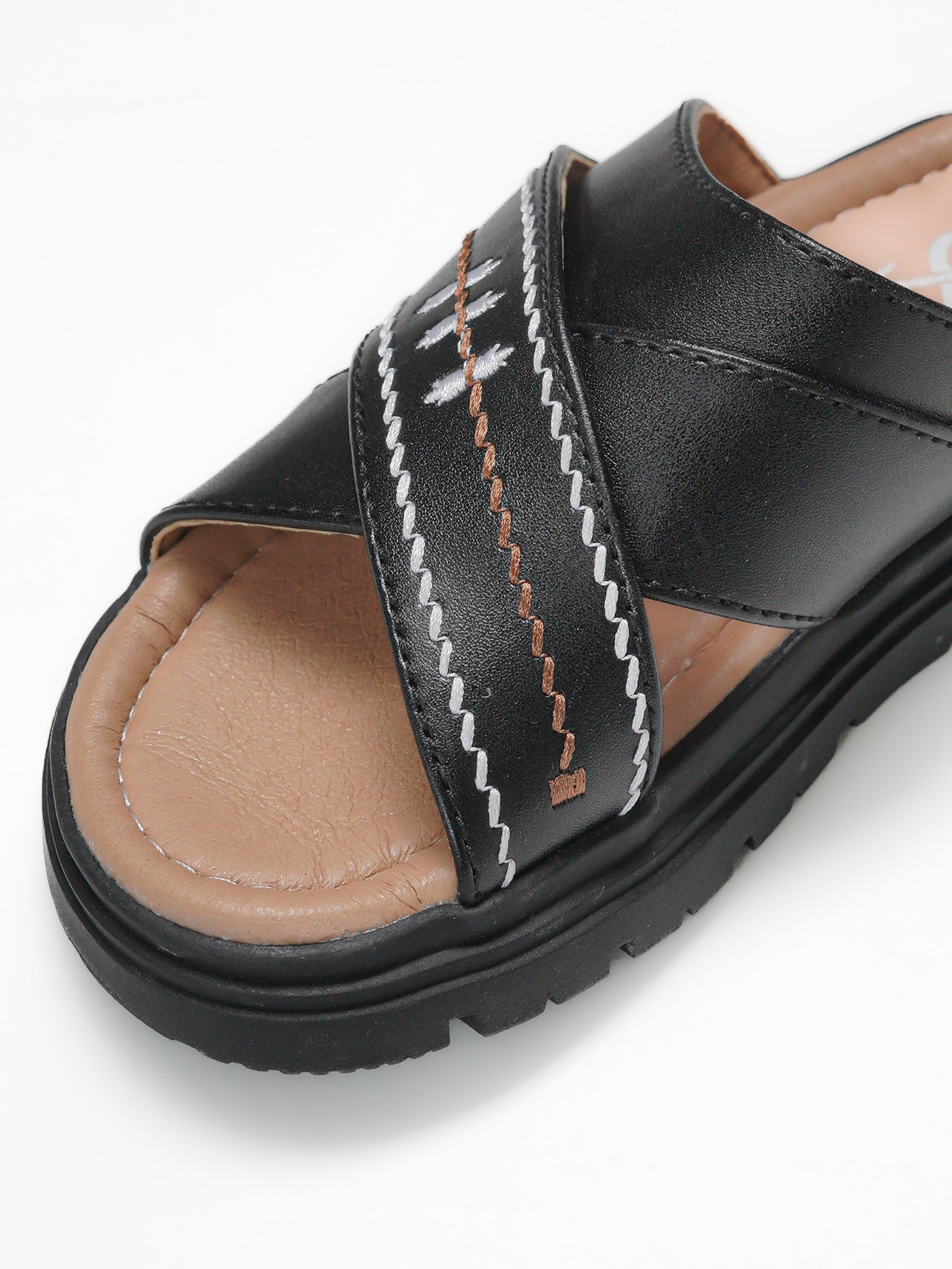 Wide Cross Strap Stitch Detail Flip Flop