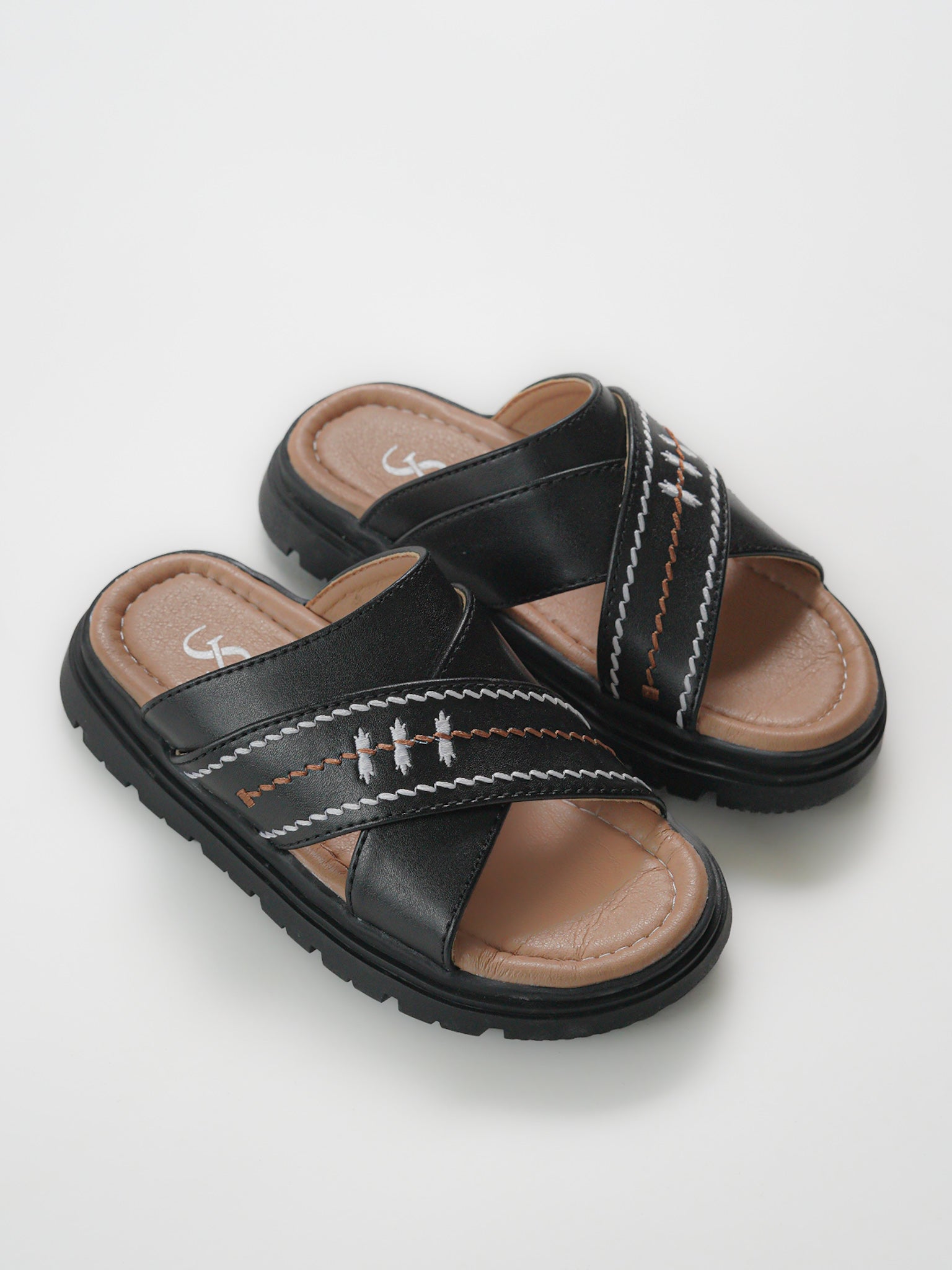 Wide Cross Strap Stitch Detail Flip Flop