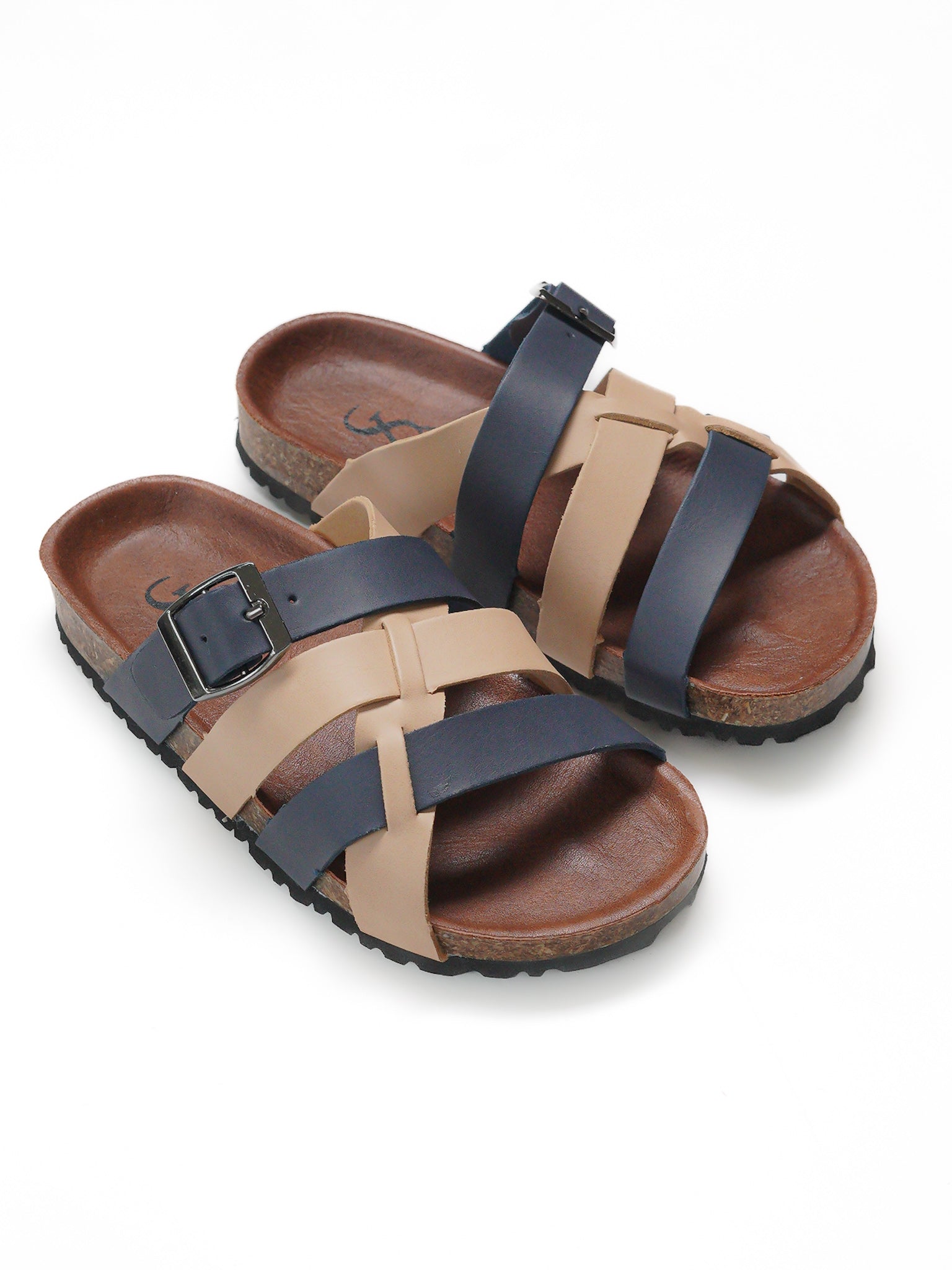 Dual strap cross sandals
