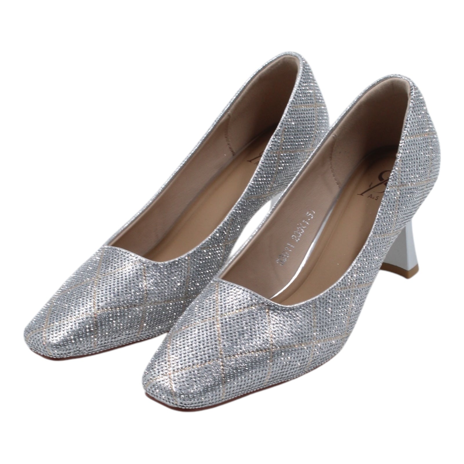 METALLIC EMBELLISHED KITTEN HEELS
