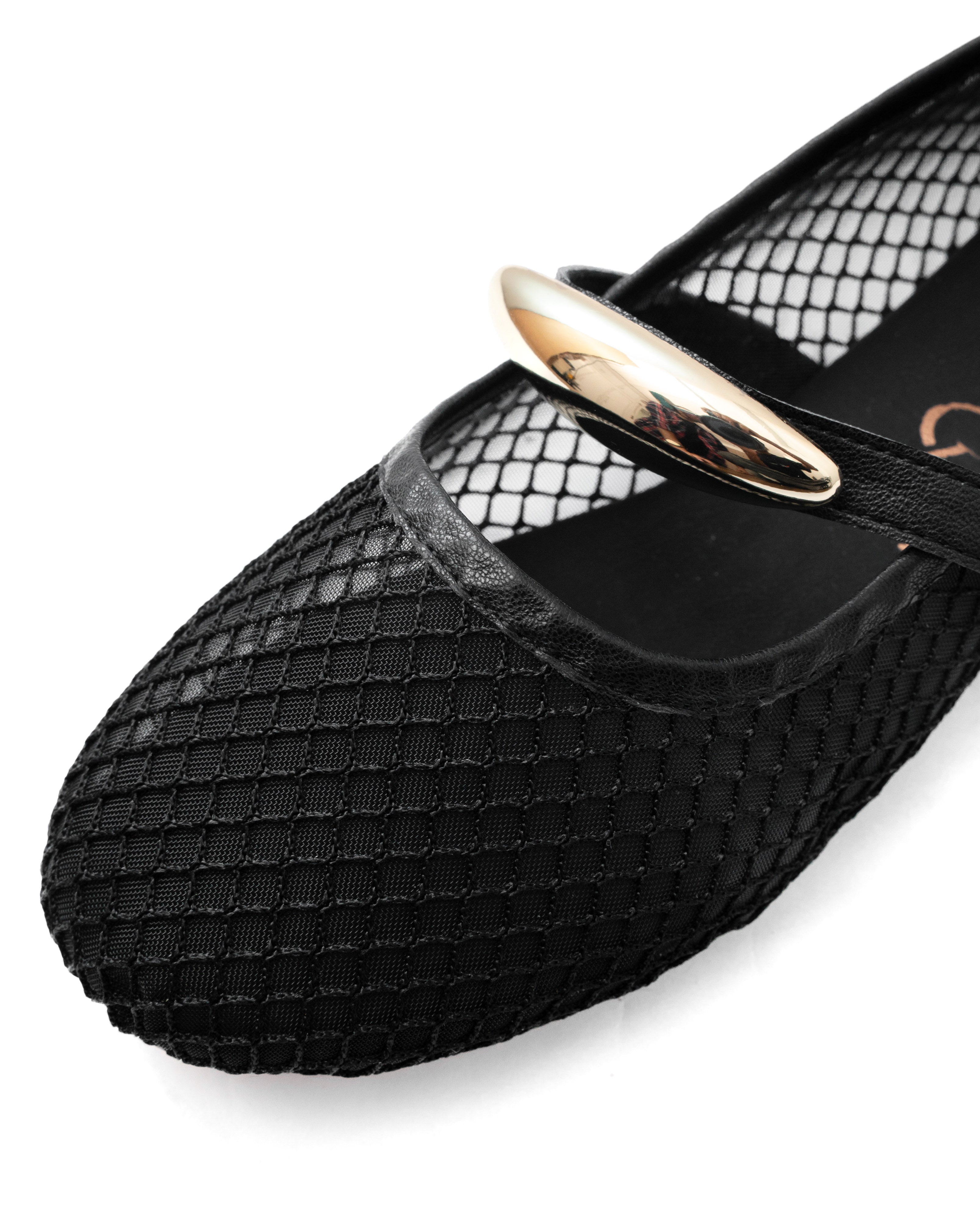 Gold Buckle Detail Ballerina