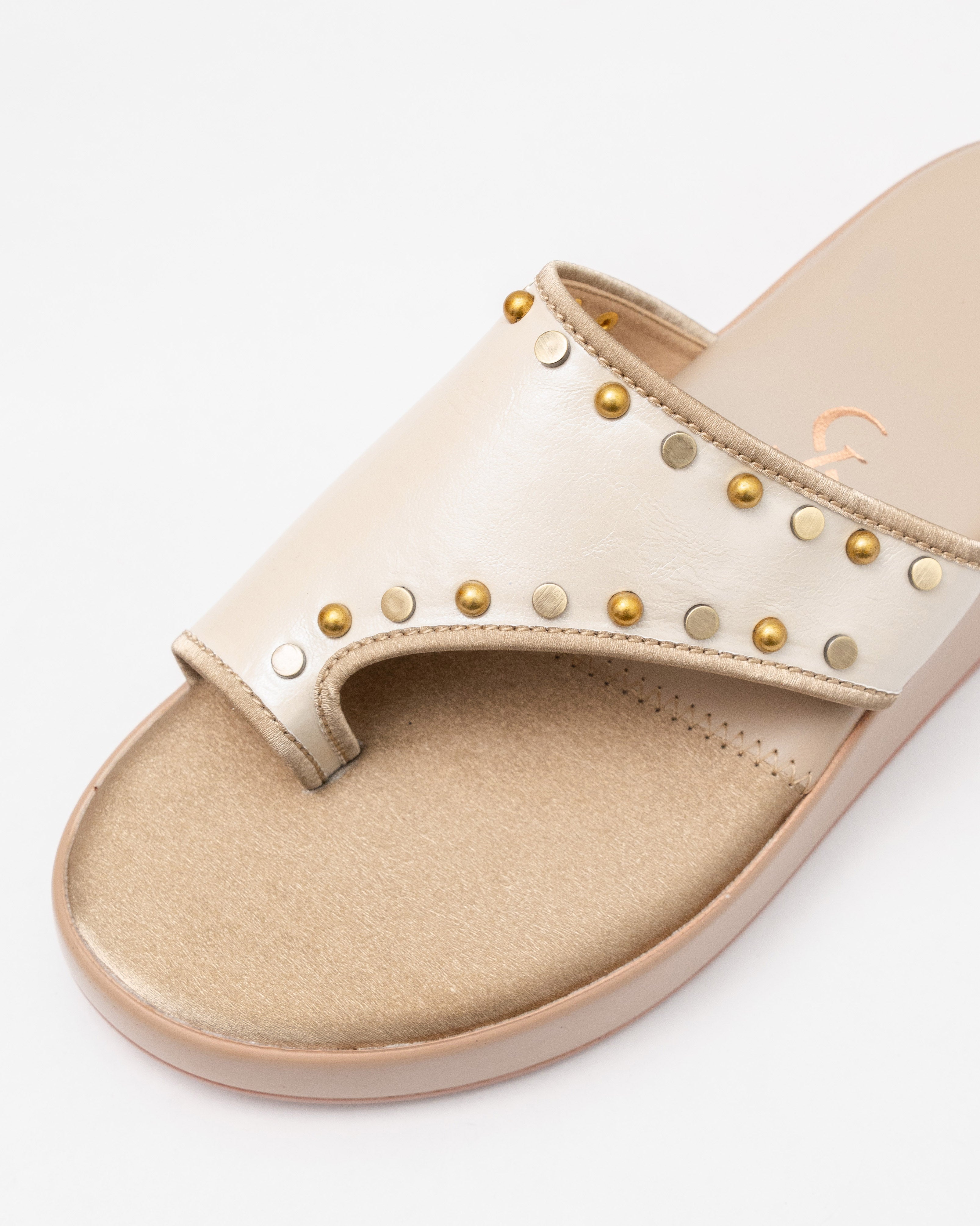 Metal Studded One Toe Detail Wedges