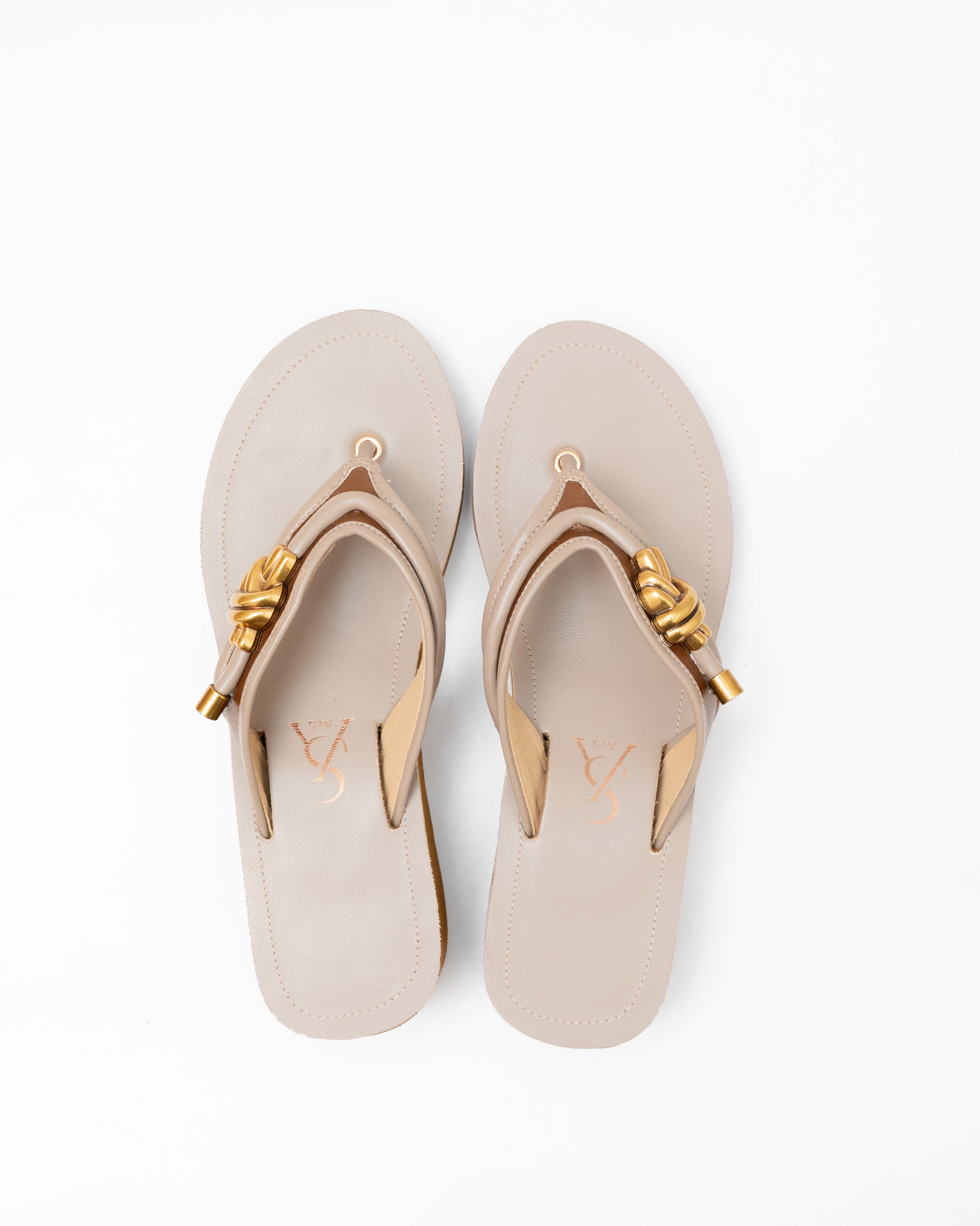 Golden Knot Strap Detail Wedges
