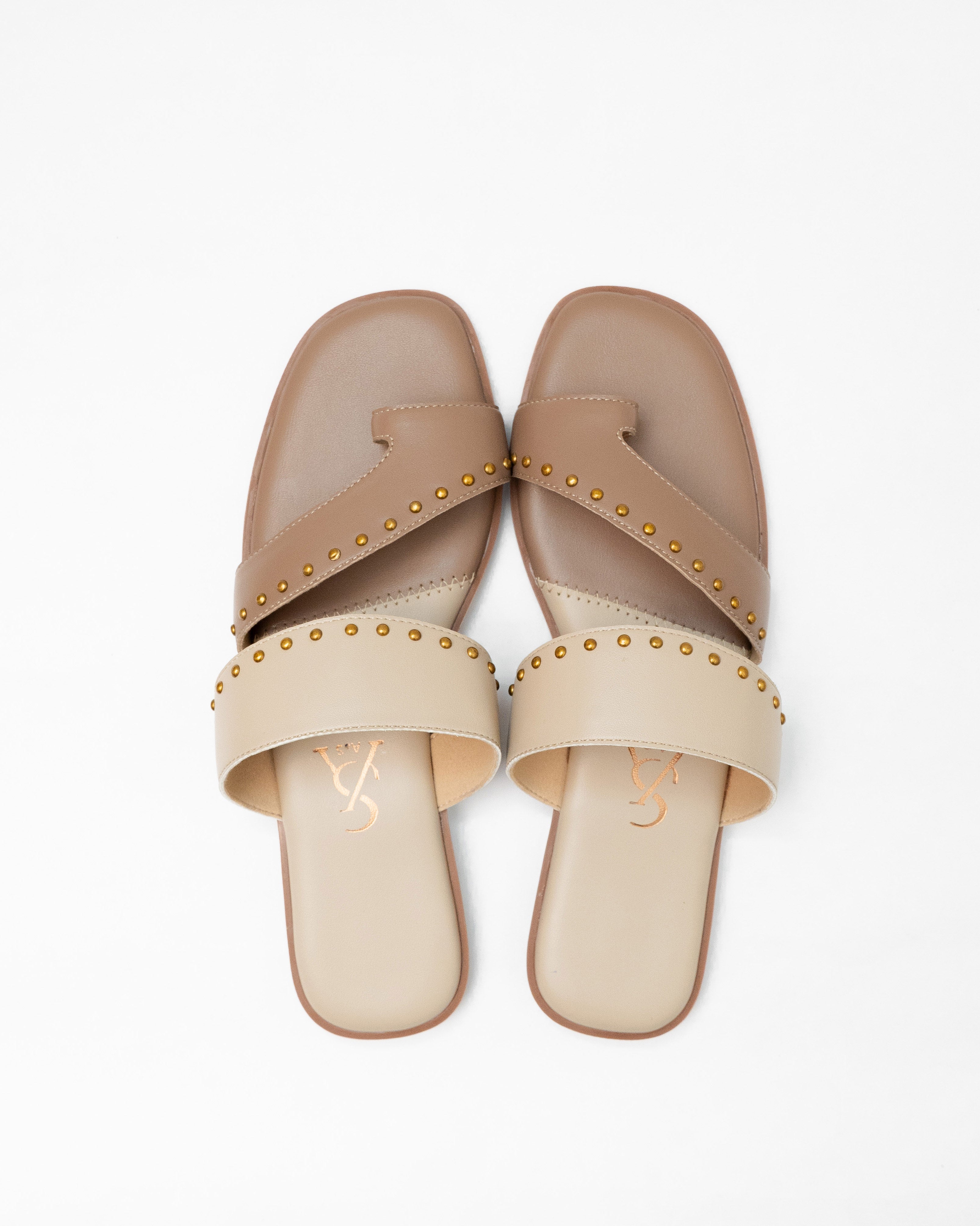 Metal Detail Dual Strap Flats