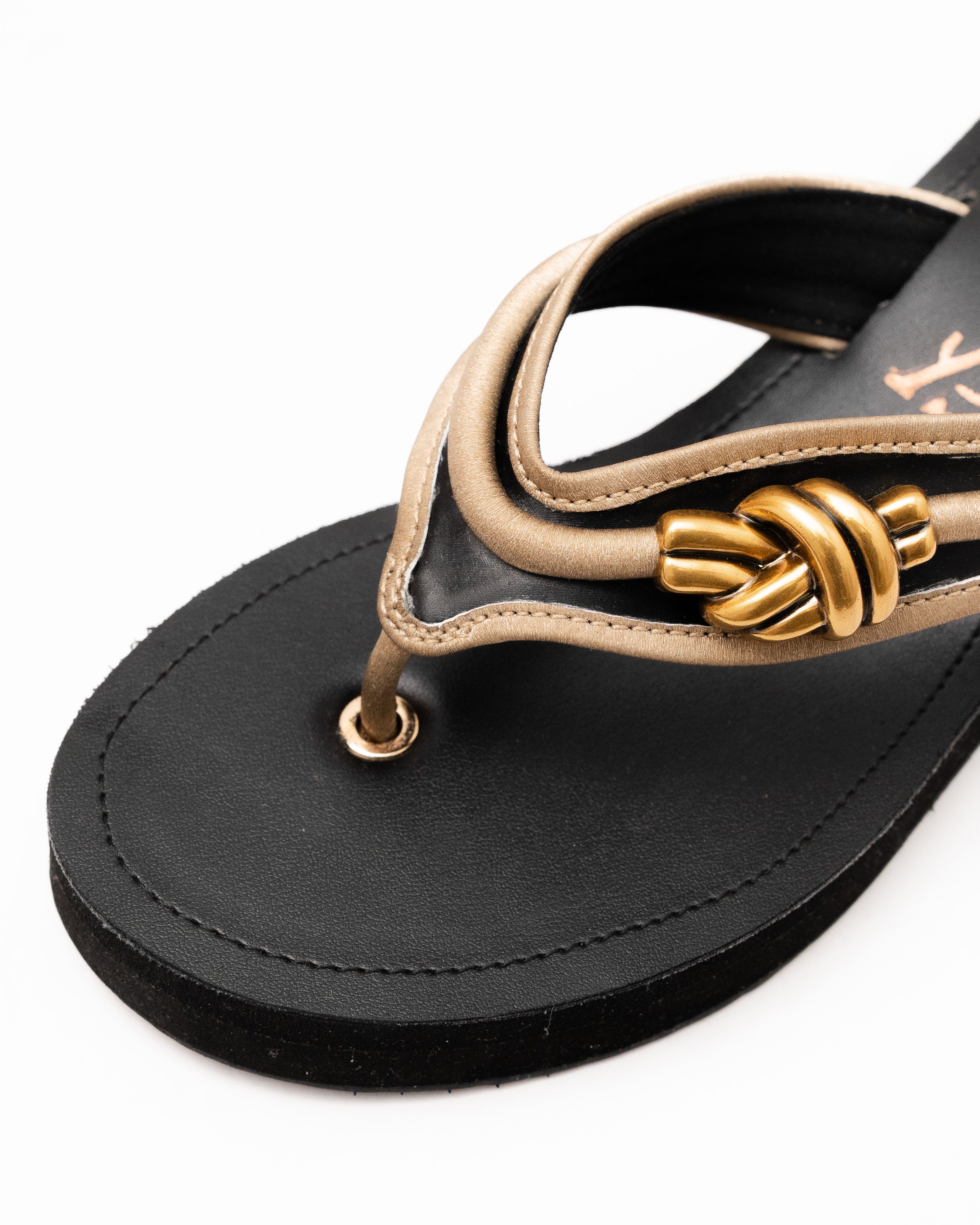 Golden Knot Strap Detail Wedges