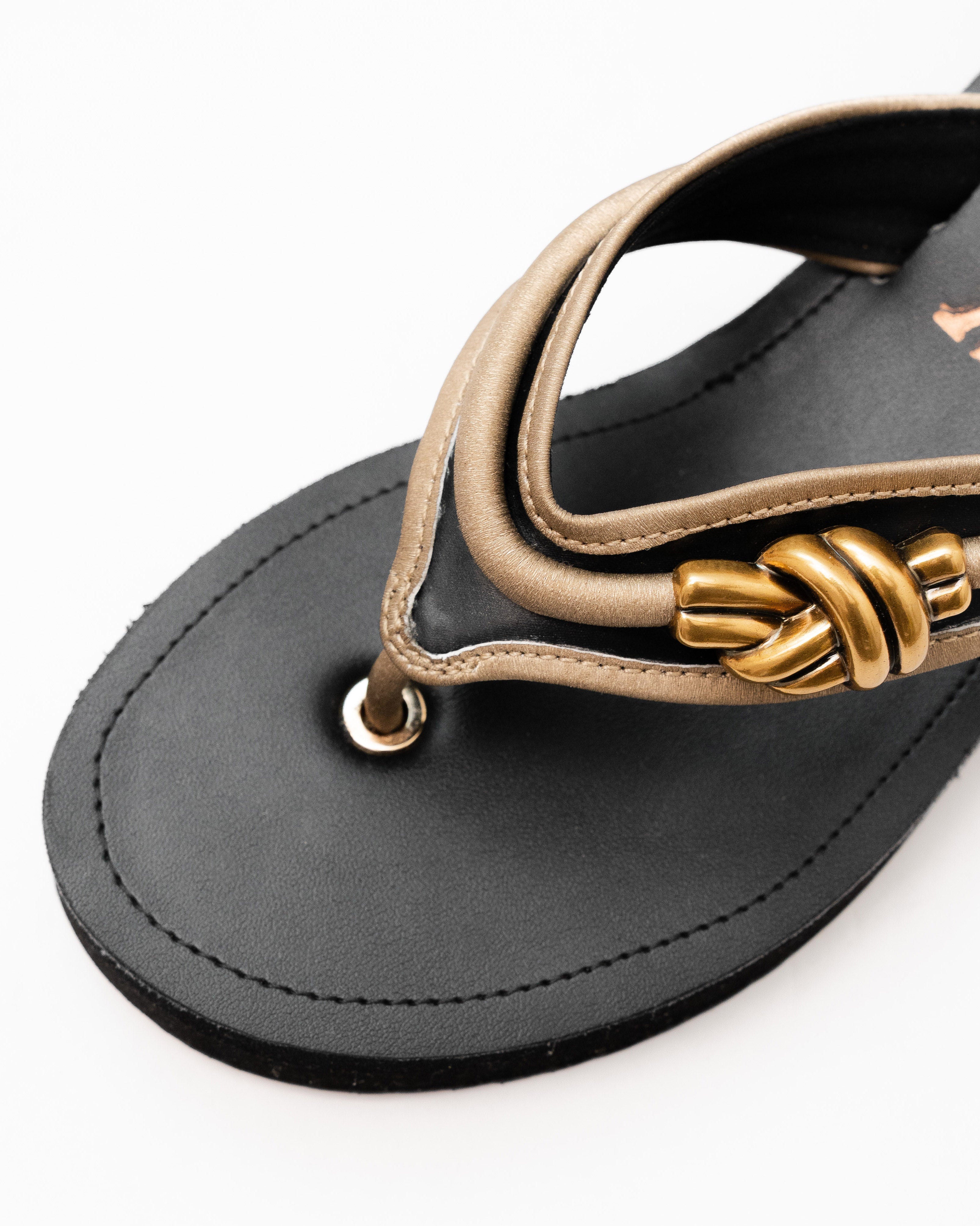 Golden Knot Strap Detail Wedges