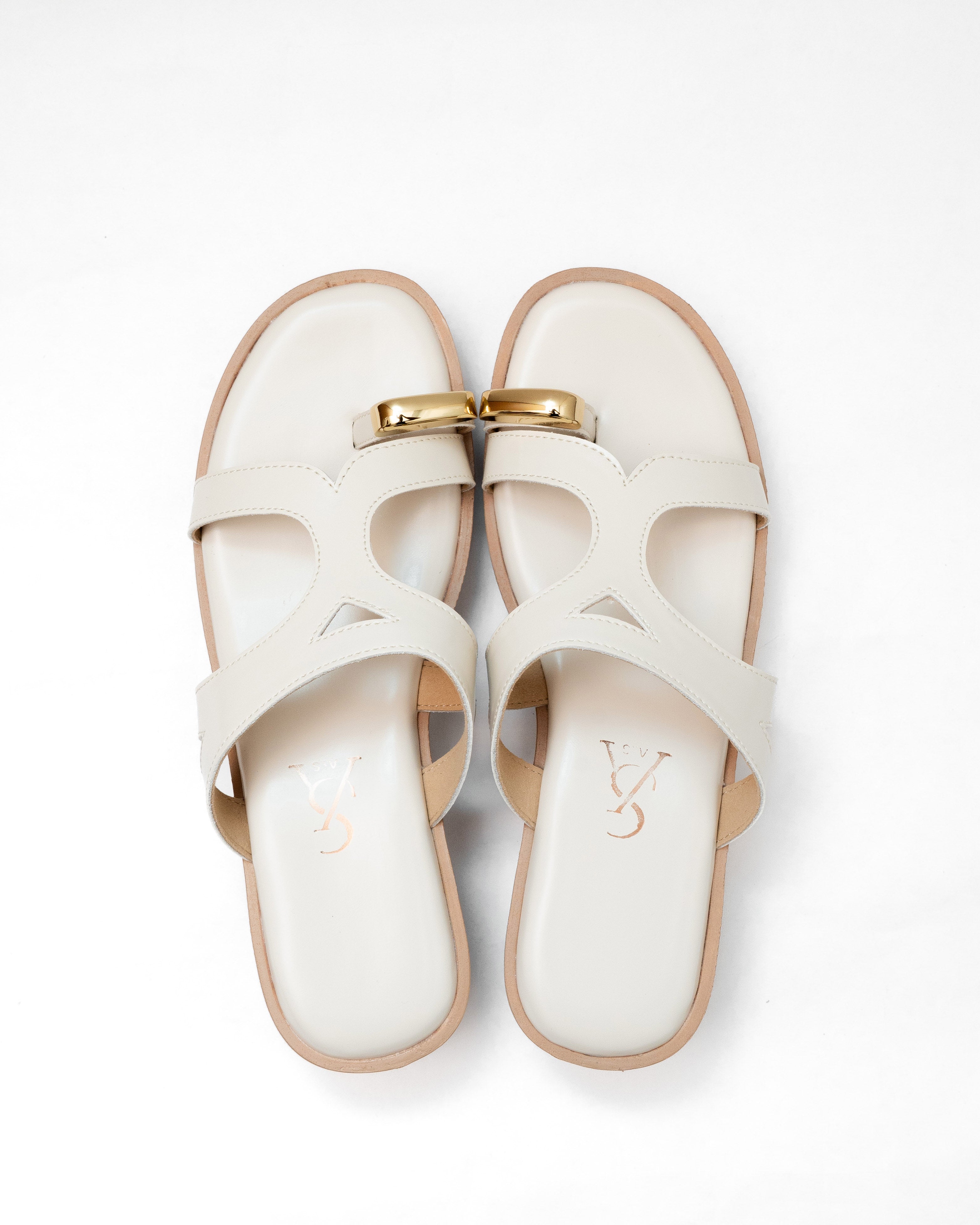 Golden Toe Detail cutout Wedges