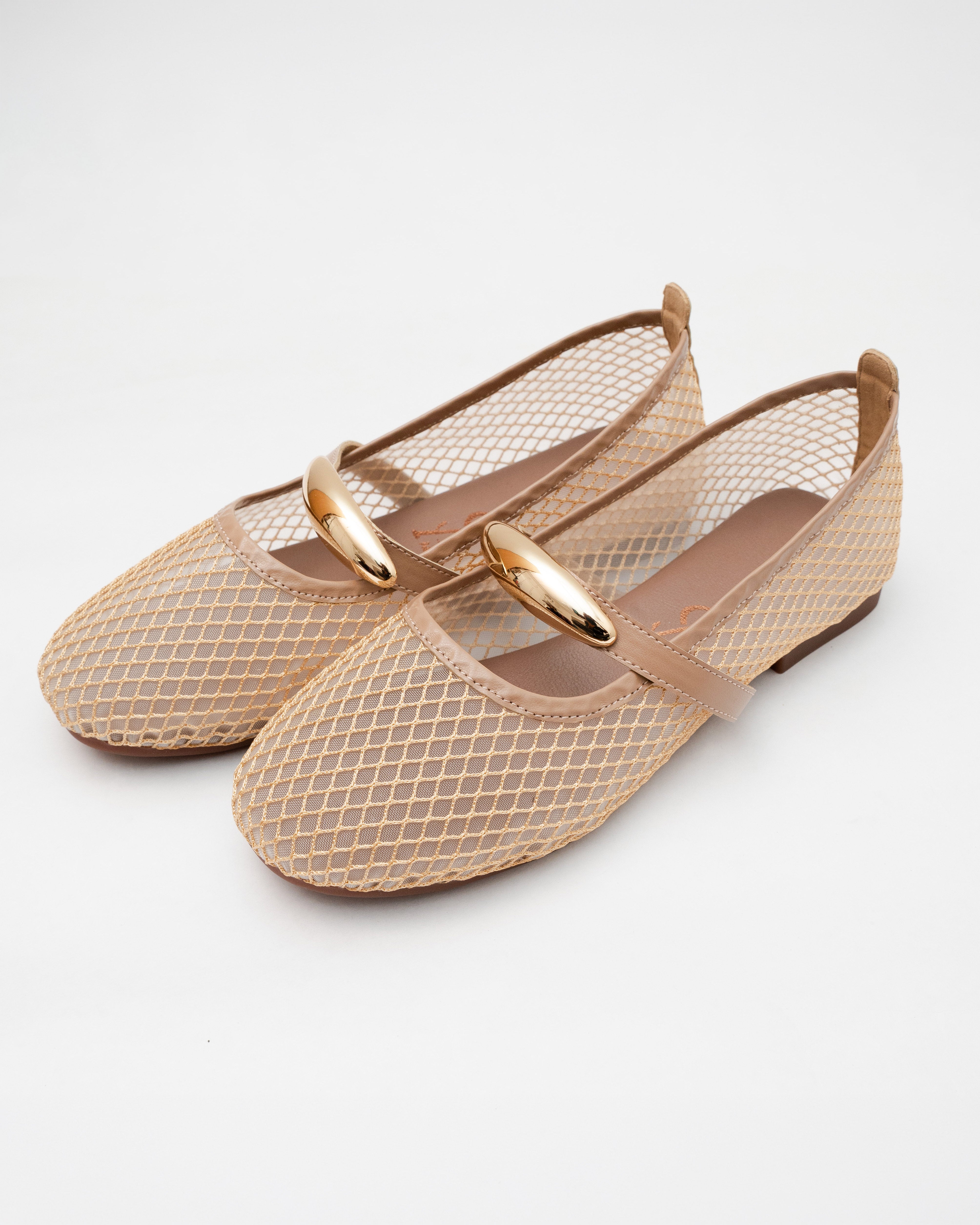 Gold Buckle Detail Ballerina