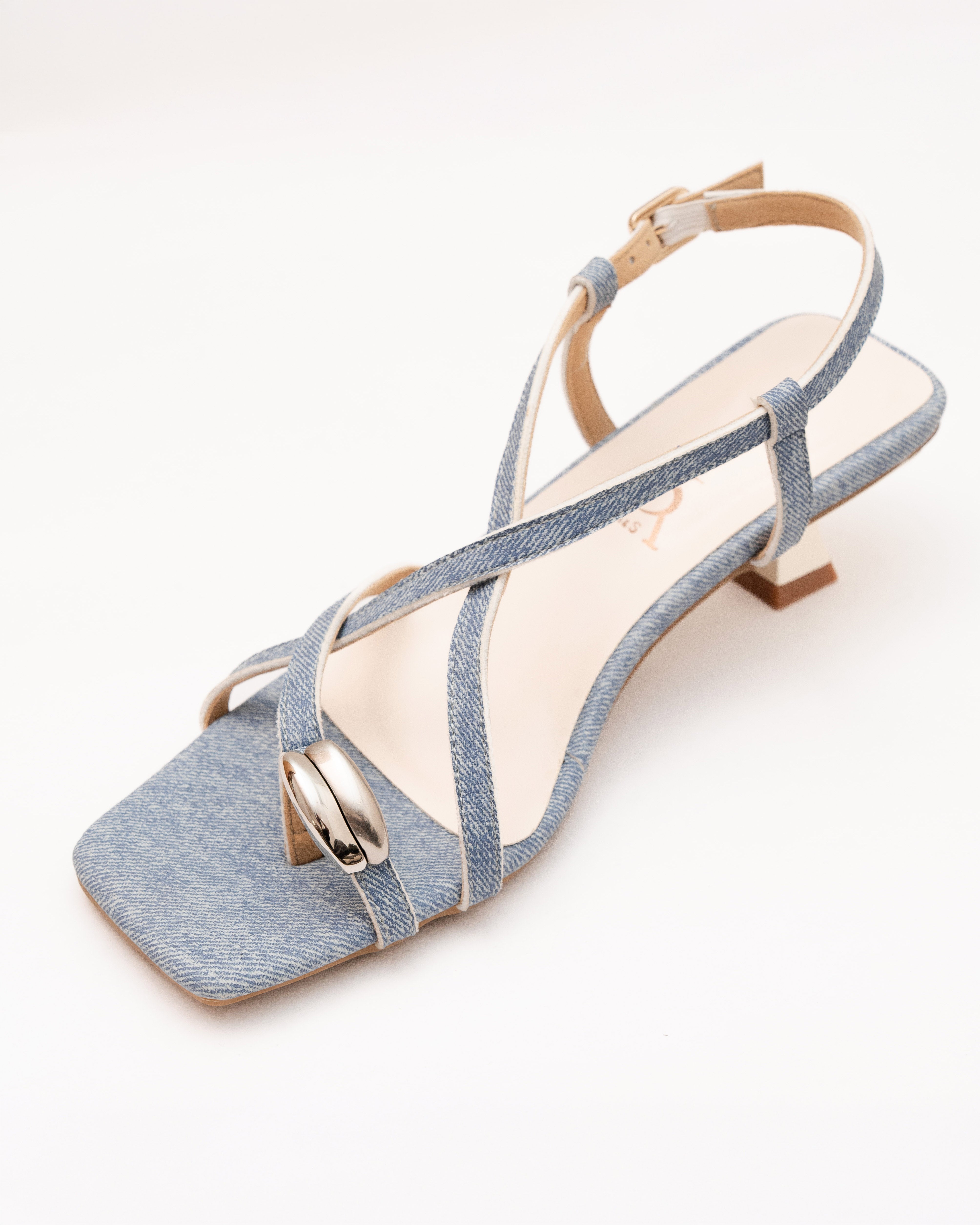 Metallic Toe Detail  Kitten Heels