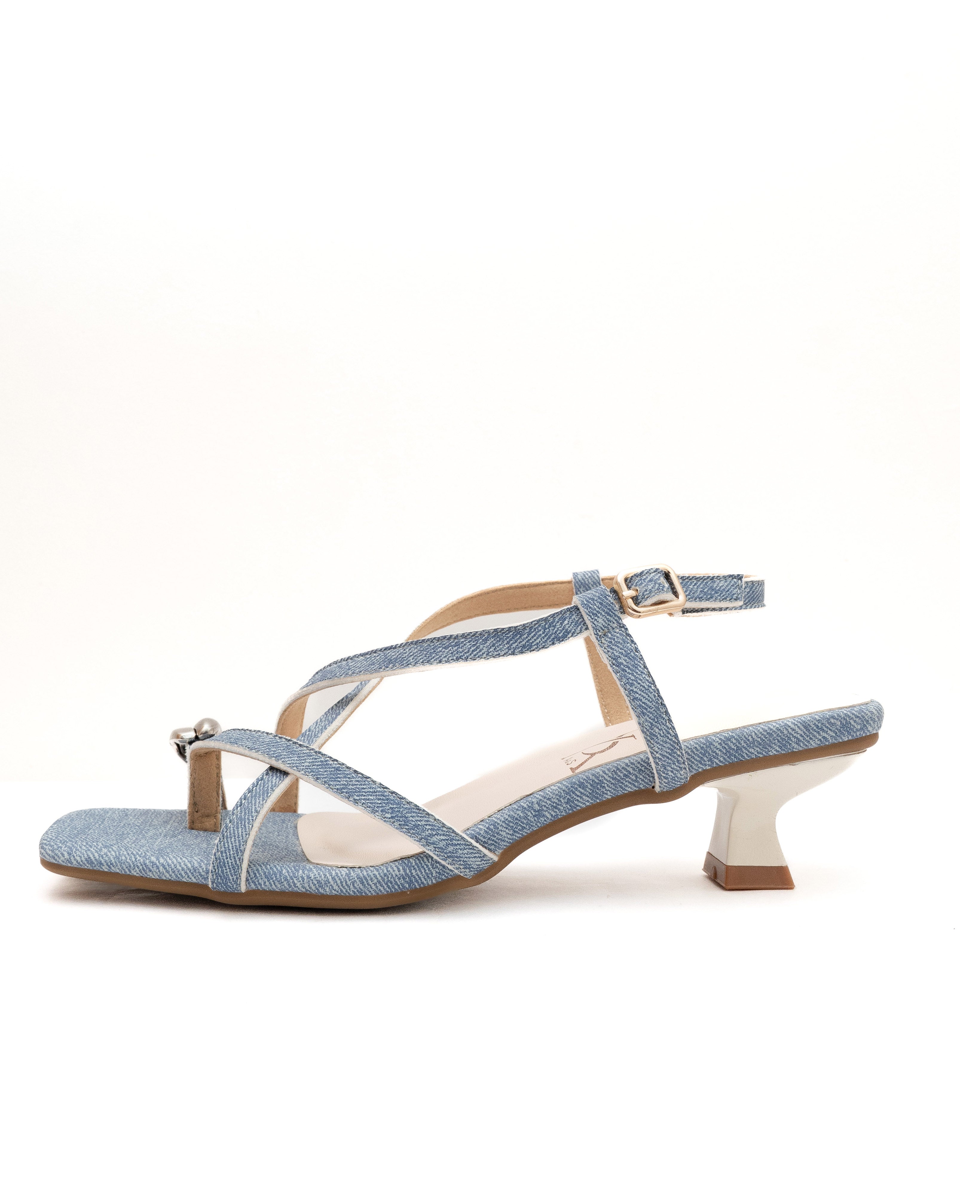 Metallic Toe Detail  Kitten Heels