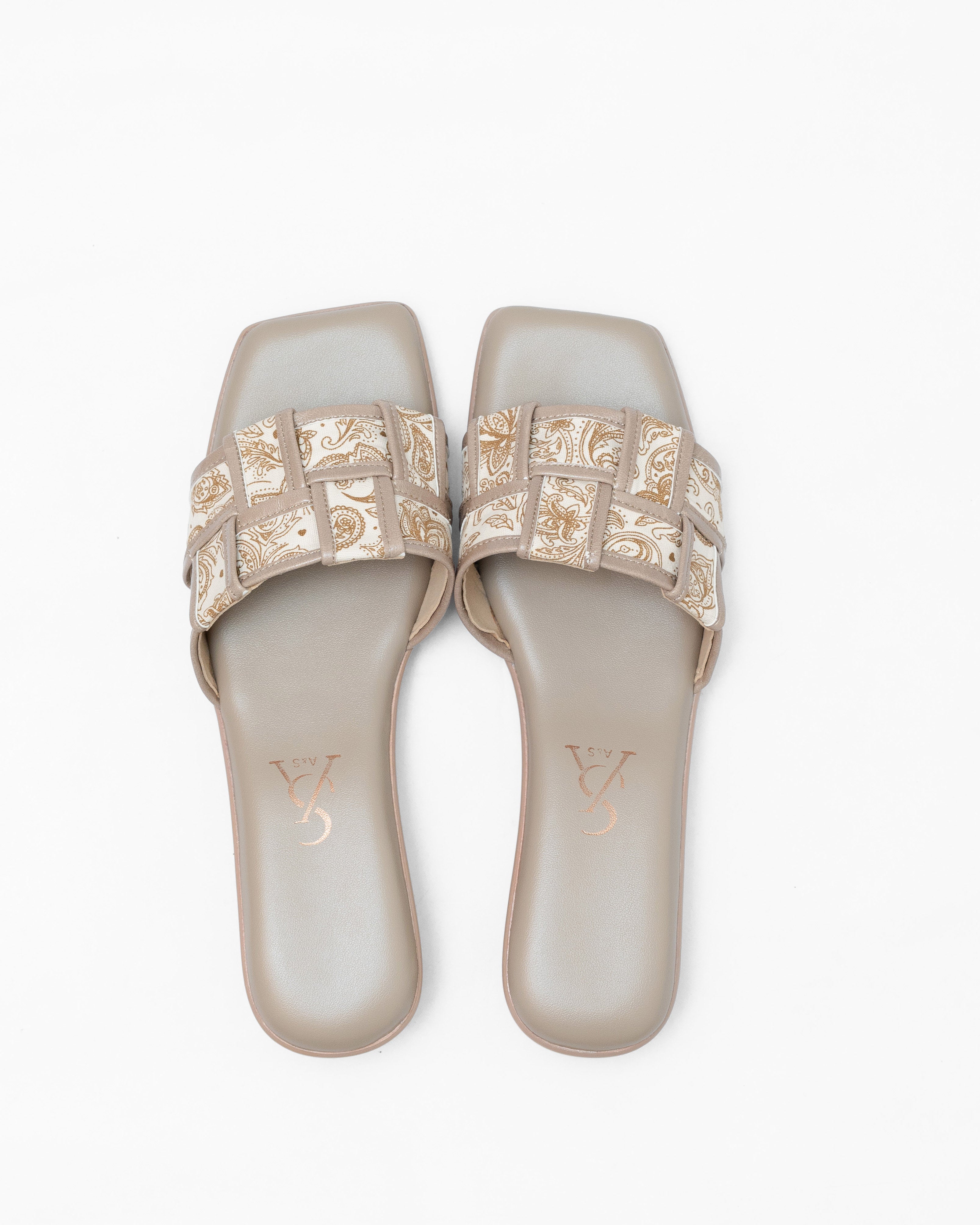 Printed Strap Weave Detail Wedges