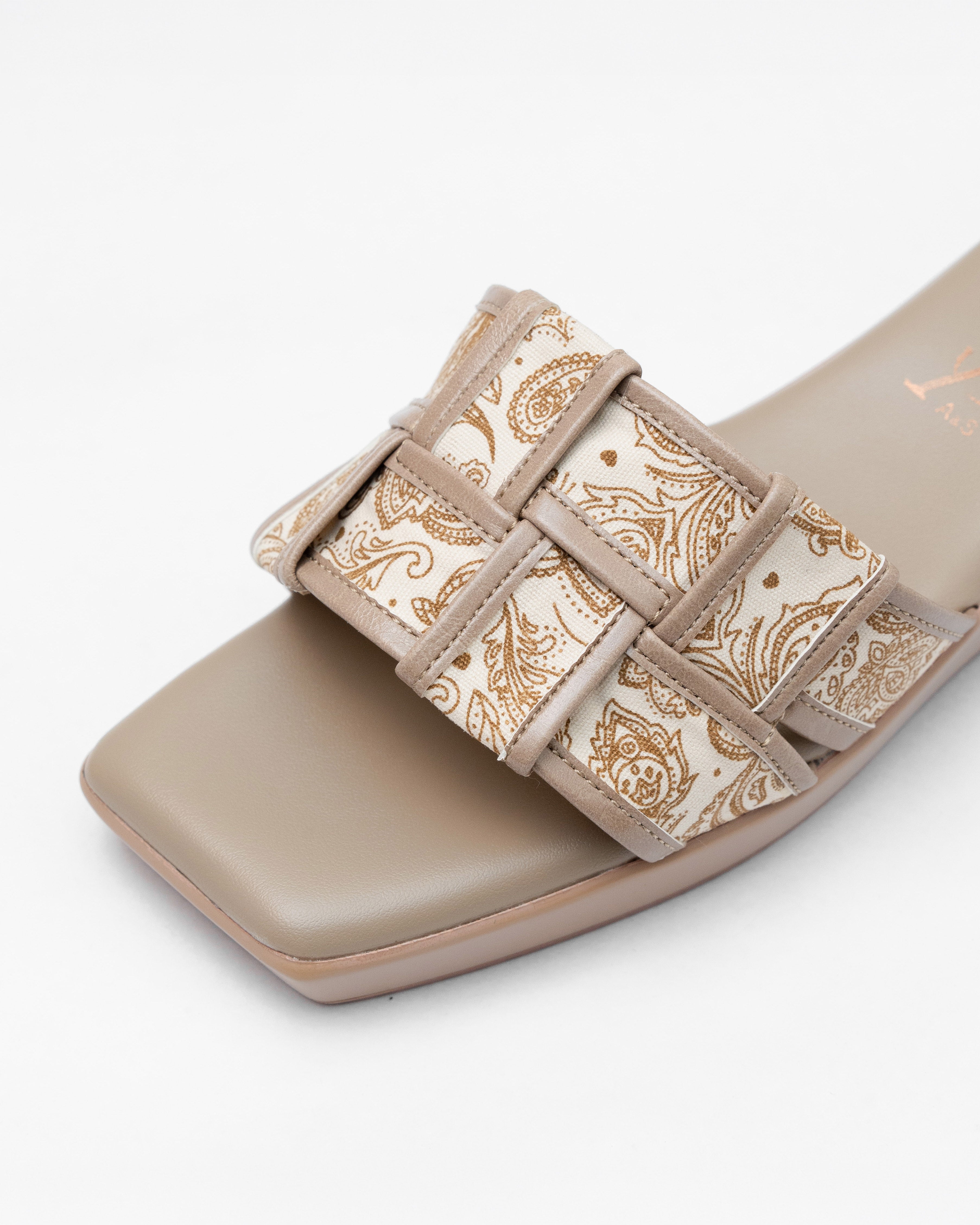 Printed Strap Weave Detail Wedges