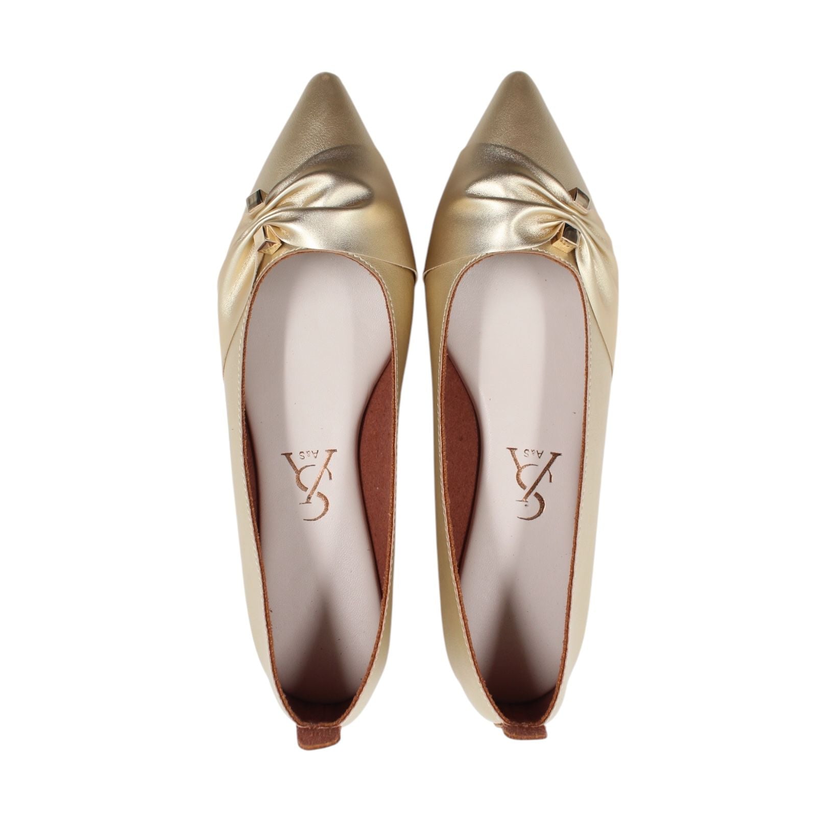Studded pointed toe ballerinas
