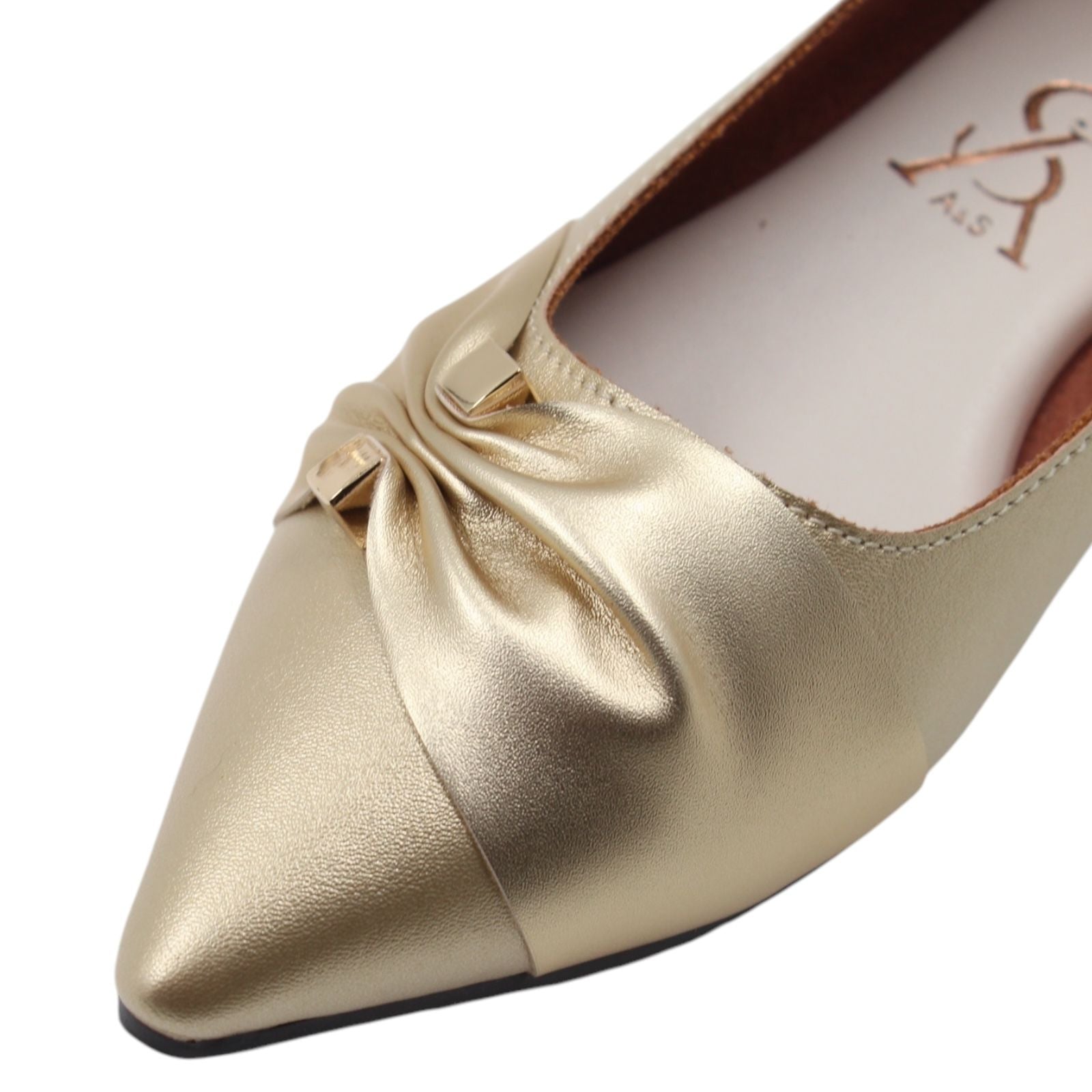 Studded pointed toe ballerinas