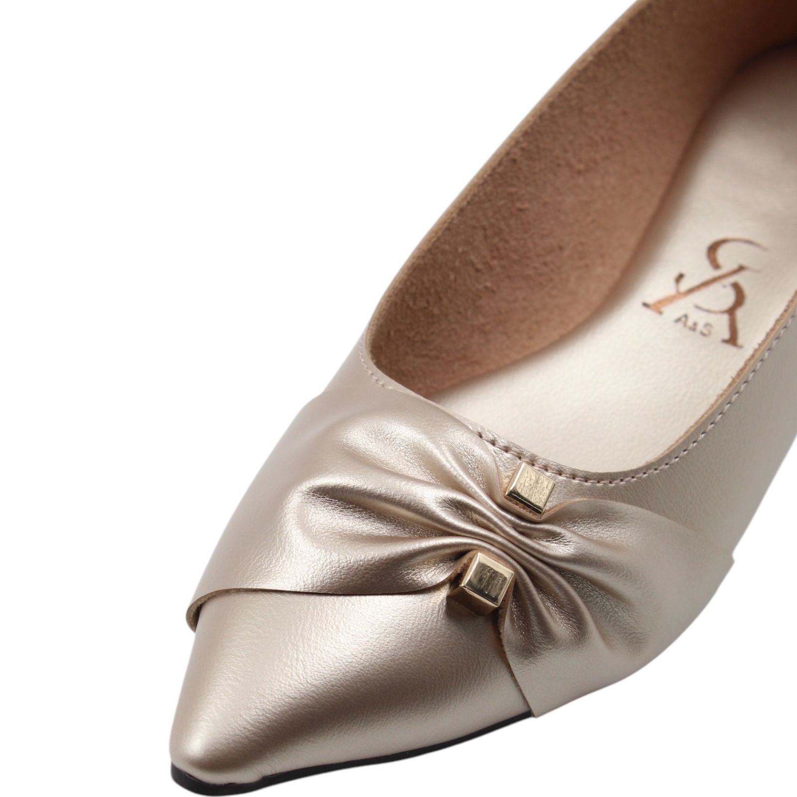 Studded pointed toe ballerinas