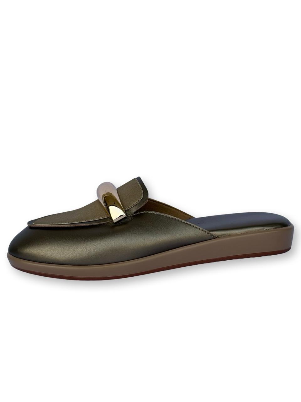 Metallic Tone and gold buck detail Flats