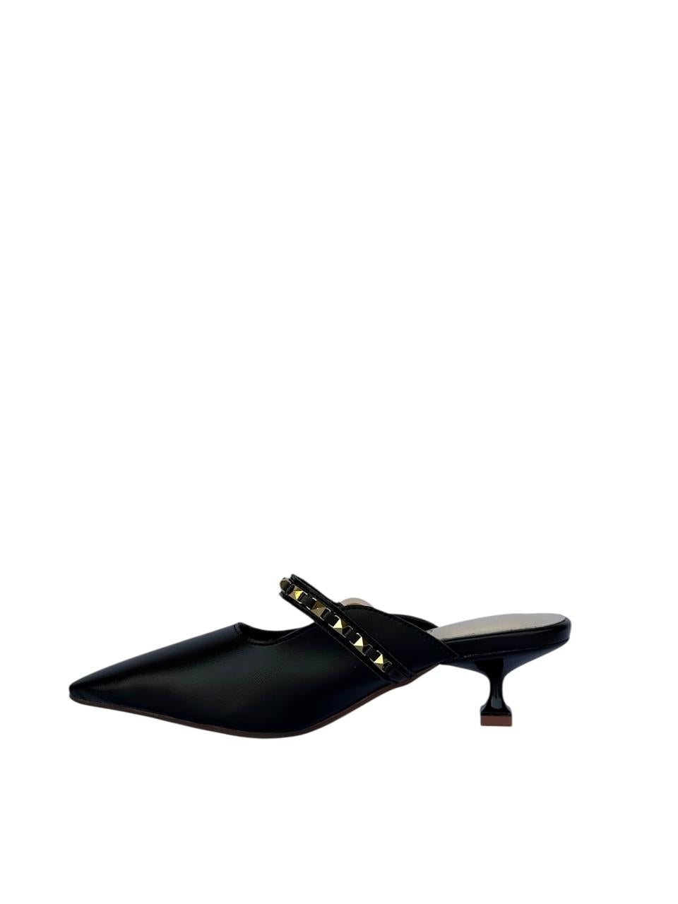 Studded Strap Detail Kitten Heels