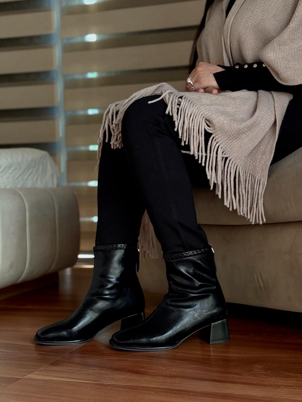 Square toe ankle boots