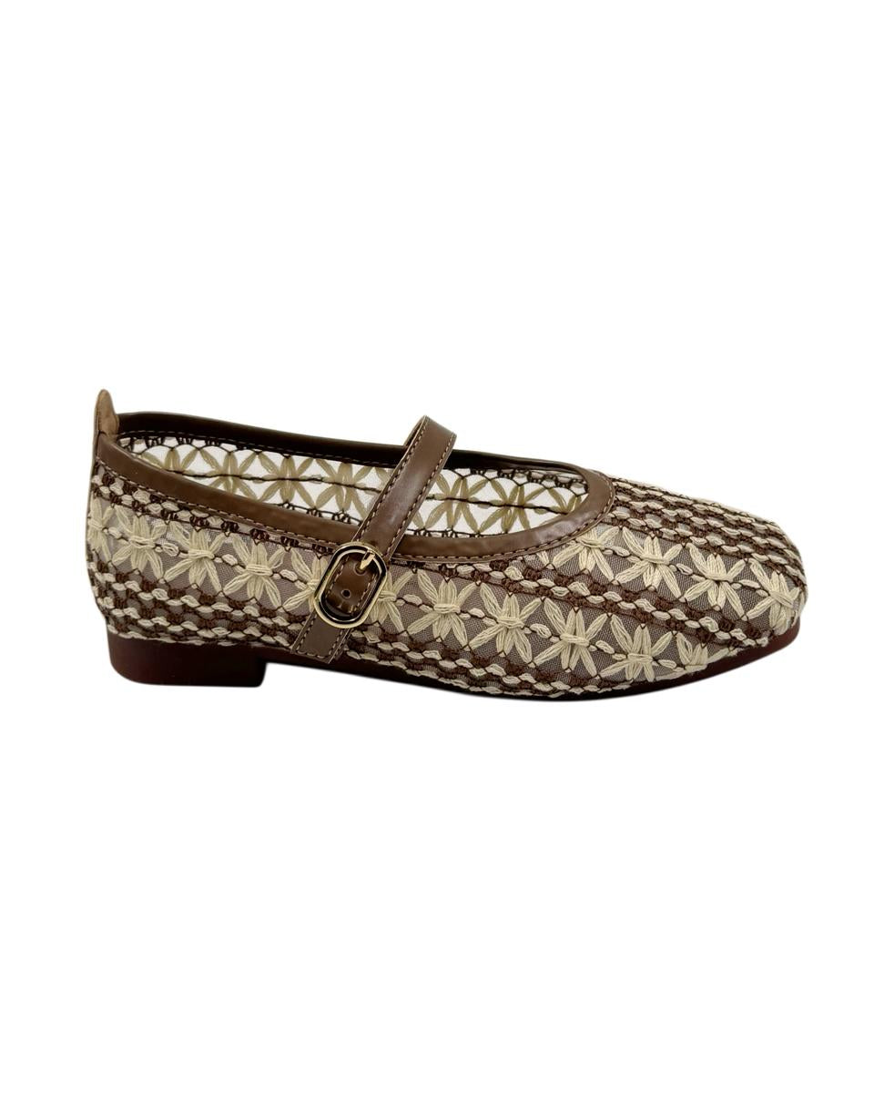 Dual mesh pattern ballerinas
